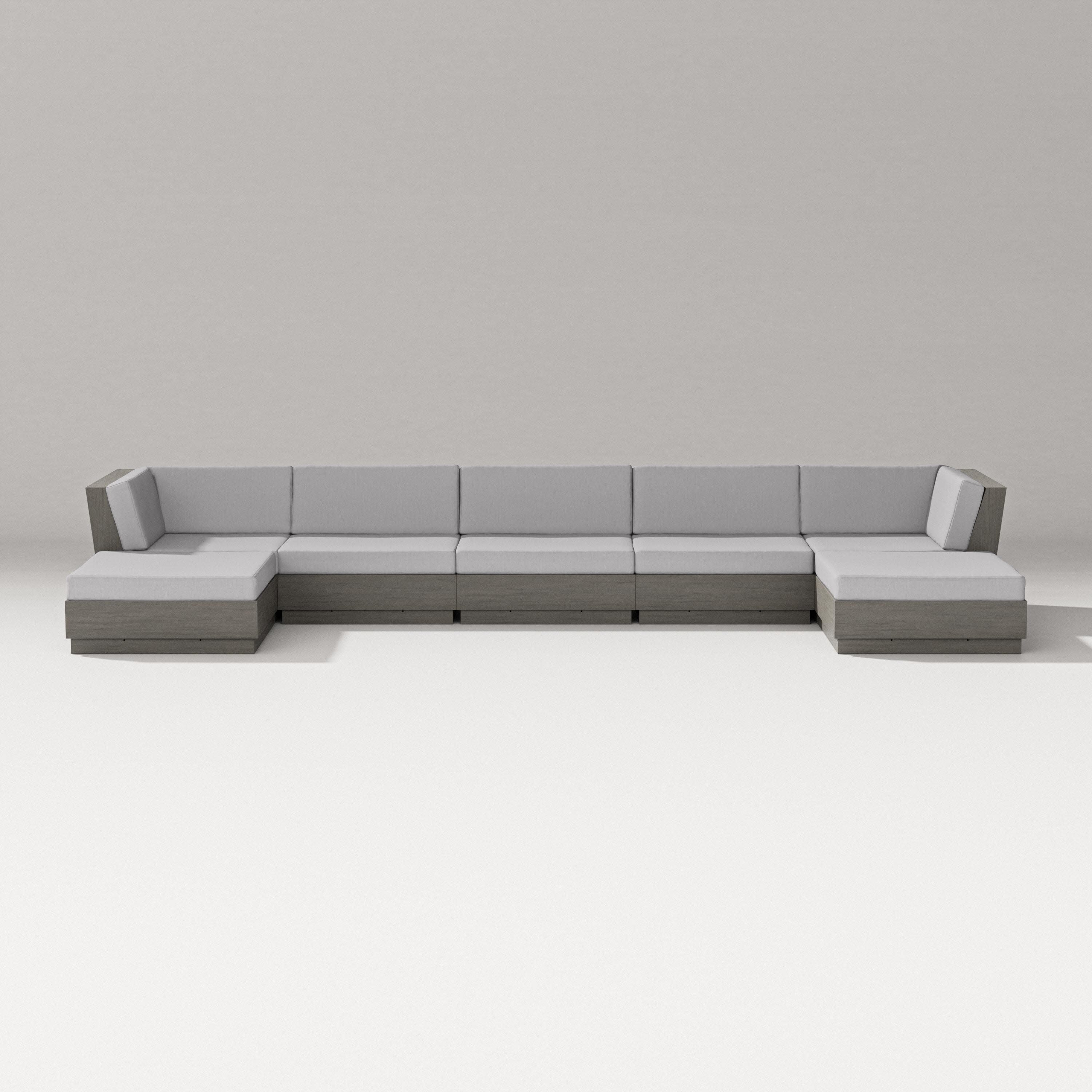 Elevate 7-Piece Double Chaise Sectional in Driftwood / Granite