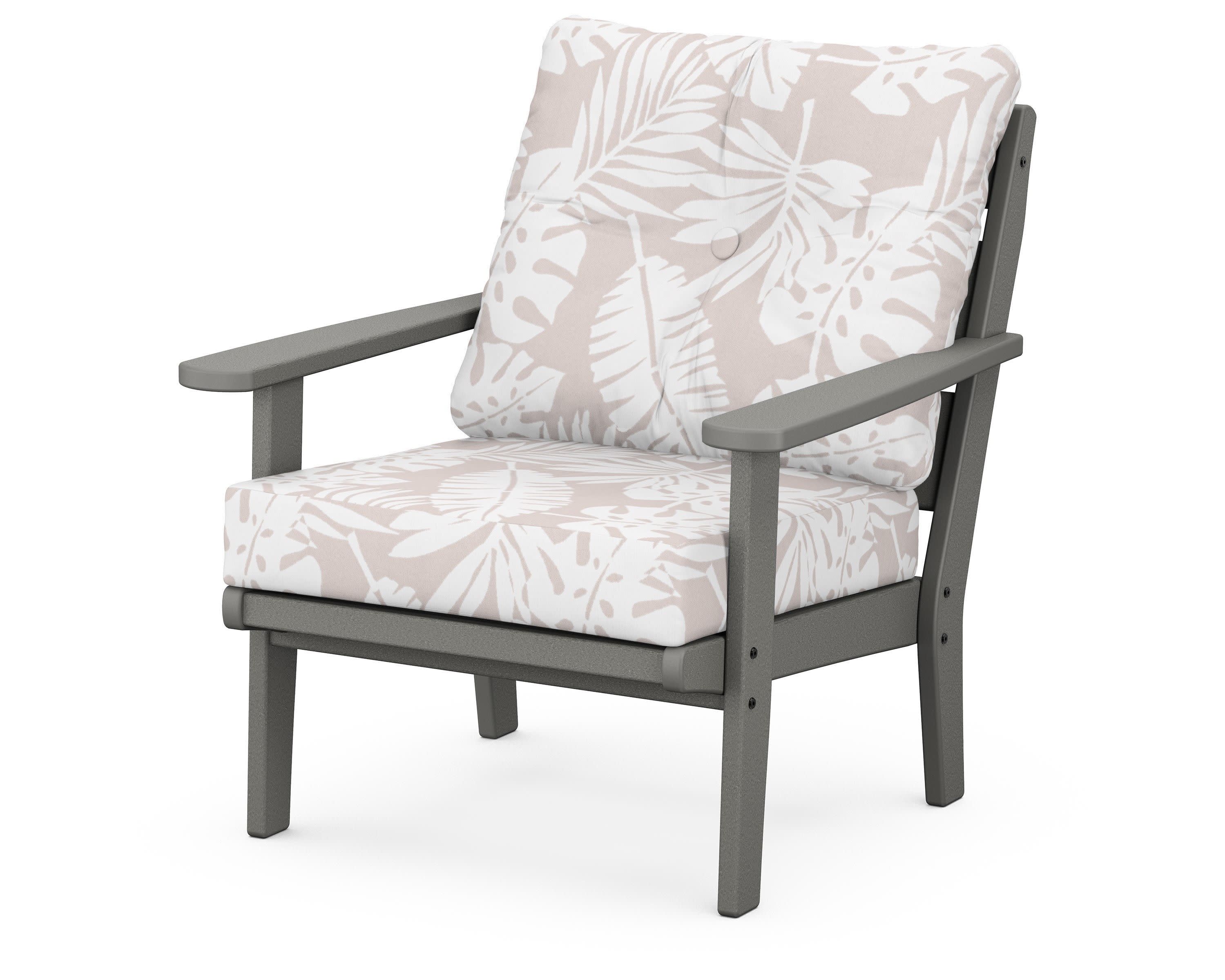 Lakeside Deep Seating Chair in Slate Grey / Leaf Dune Burlap
