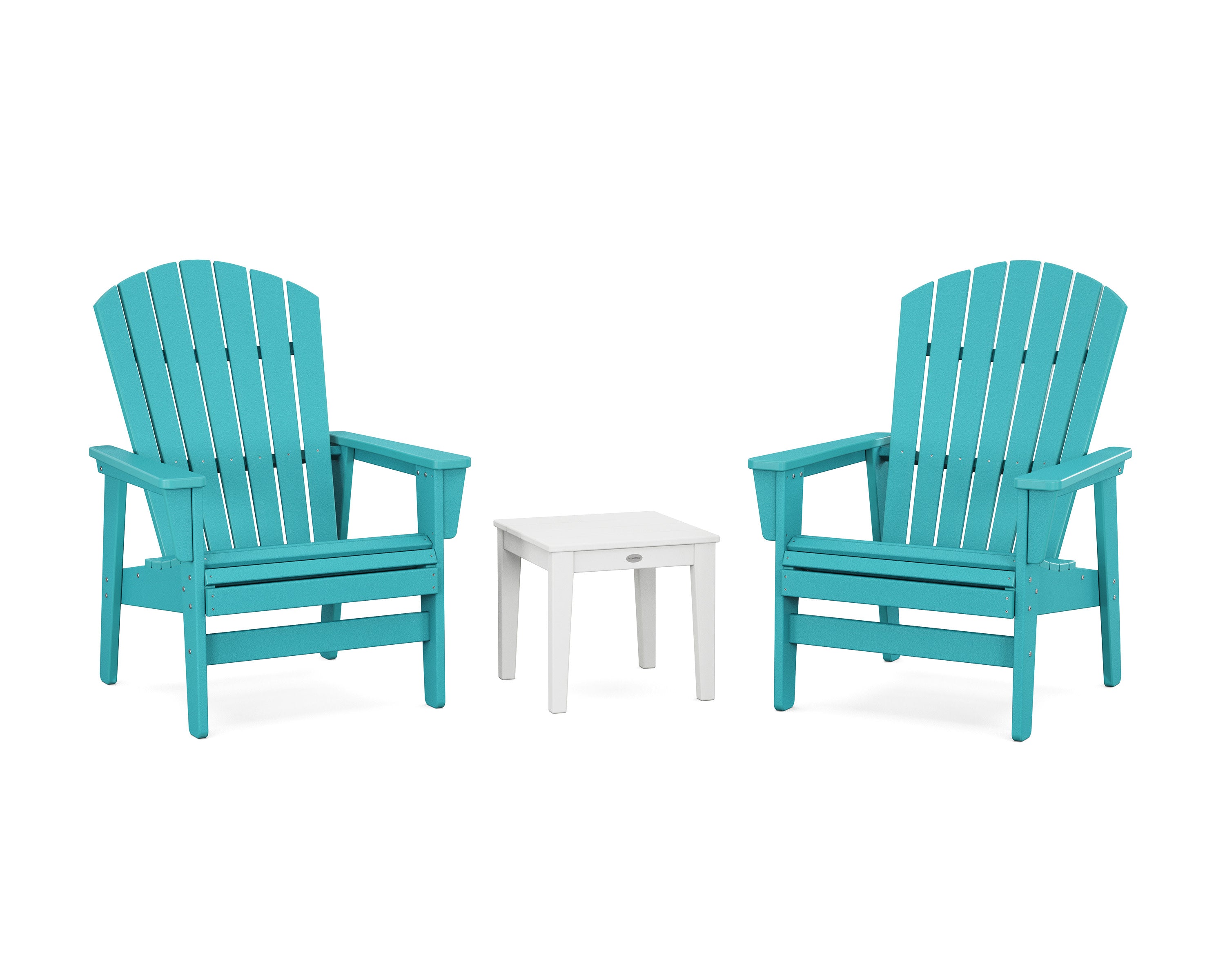 3-Piece Nautical Grand Upright Adirondack Set in Aruba / White