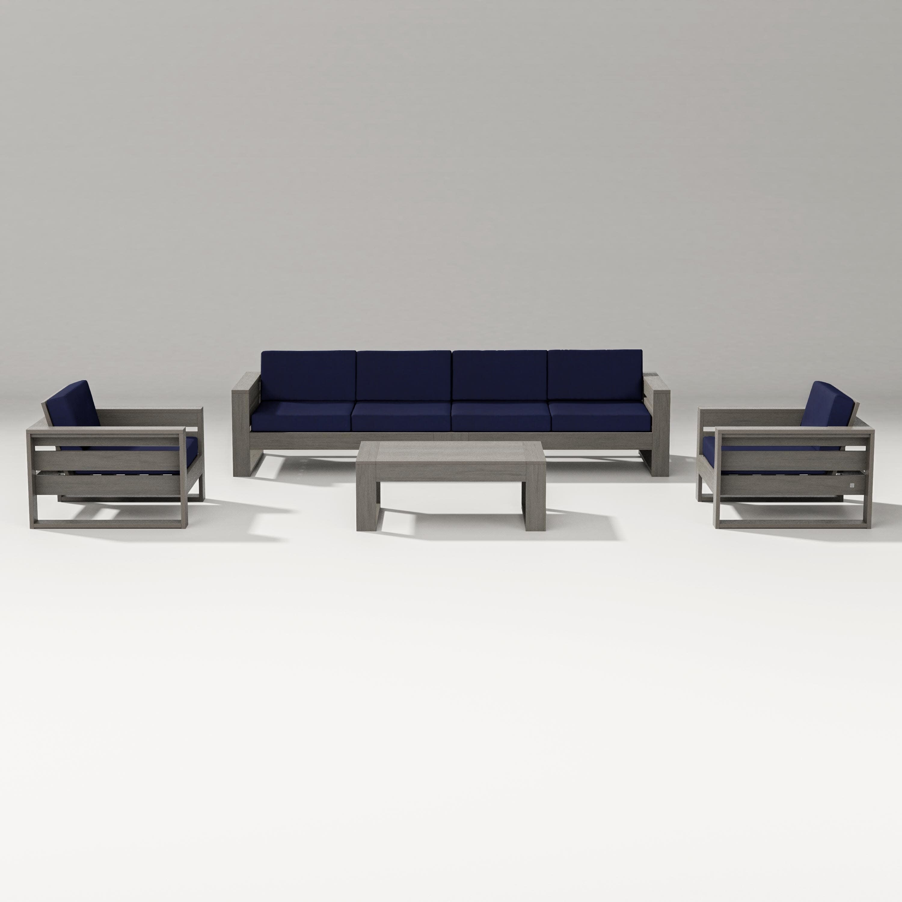 Latitude 5-Piece Lounge Sofa Set in Driftwood / Navy