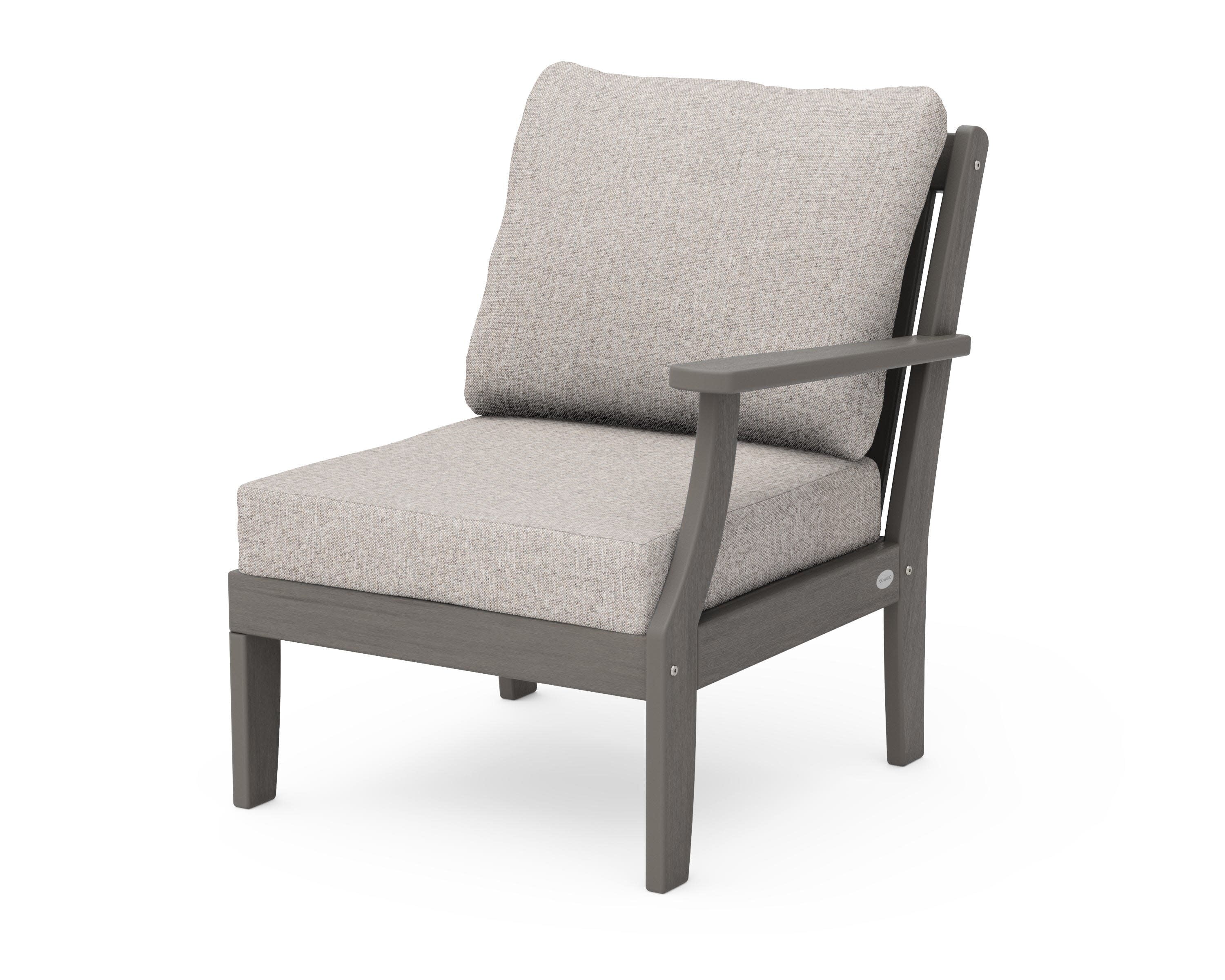 Braxton Modular Right Arm Chair in Driftwood / Weathered Tweed