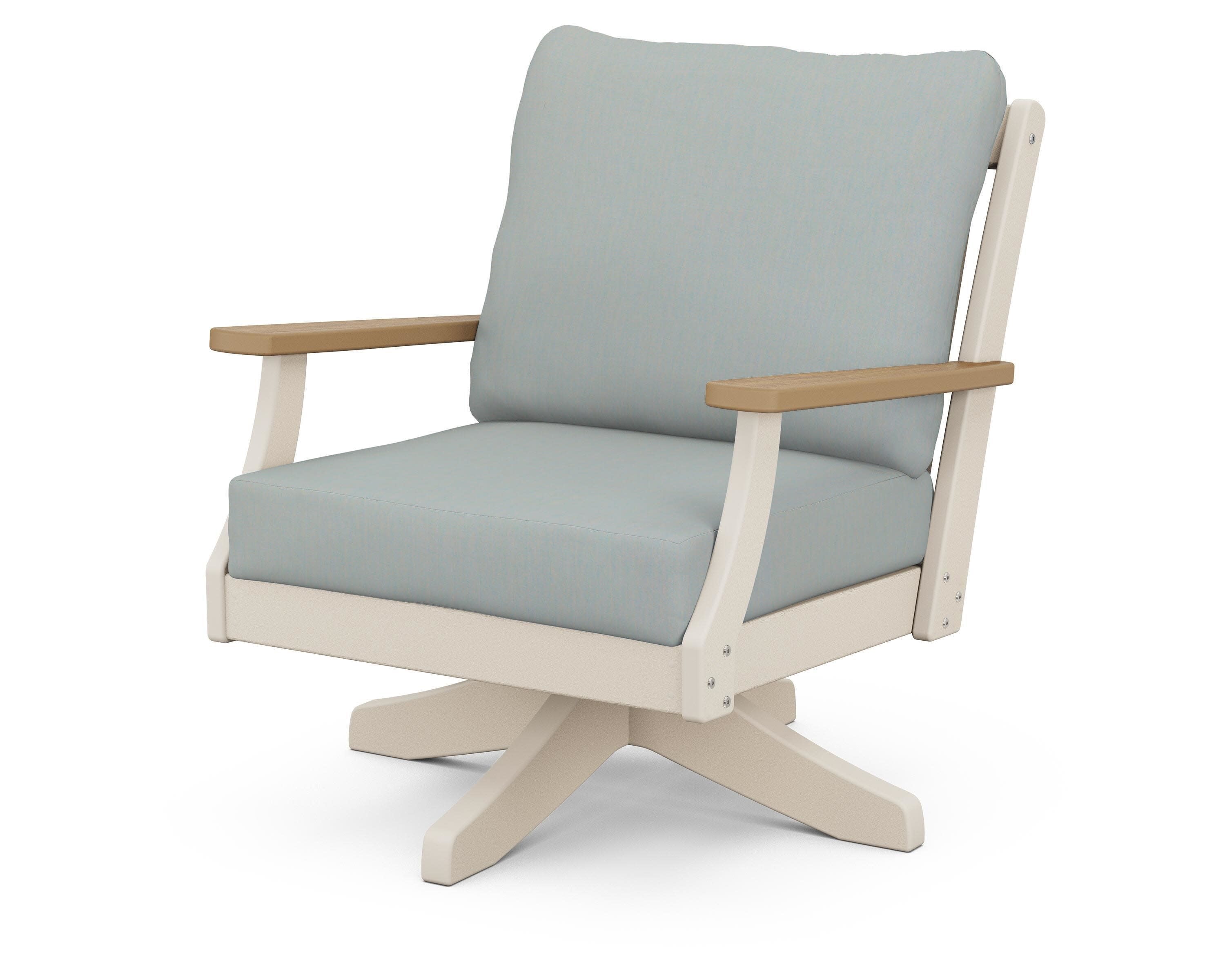 Braxton Deep Seating Swivel Chair in Sand / Natural / Spa