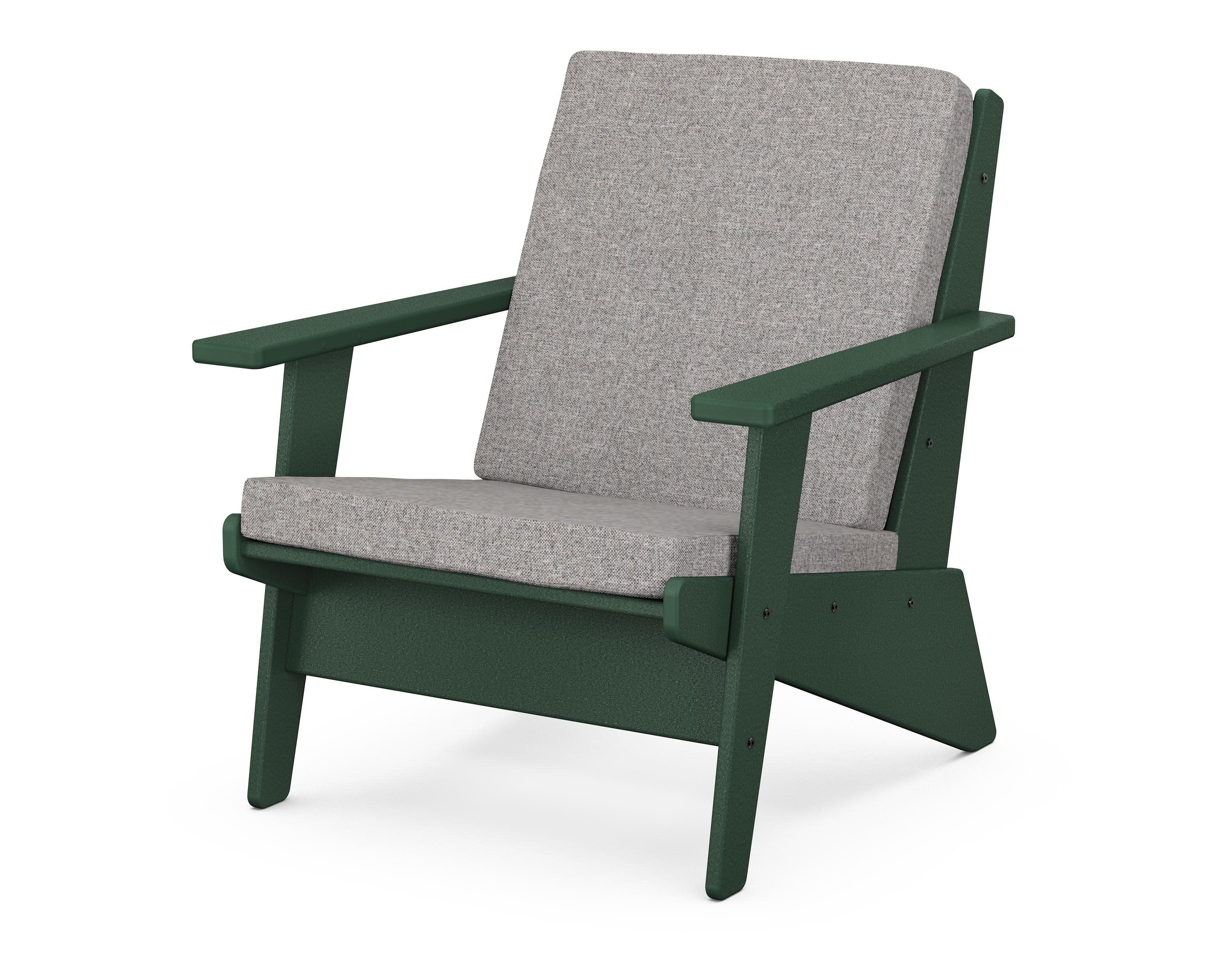 Riviera Modern Lounge Chair in Green / Grey Mist