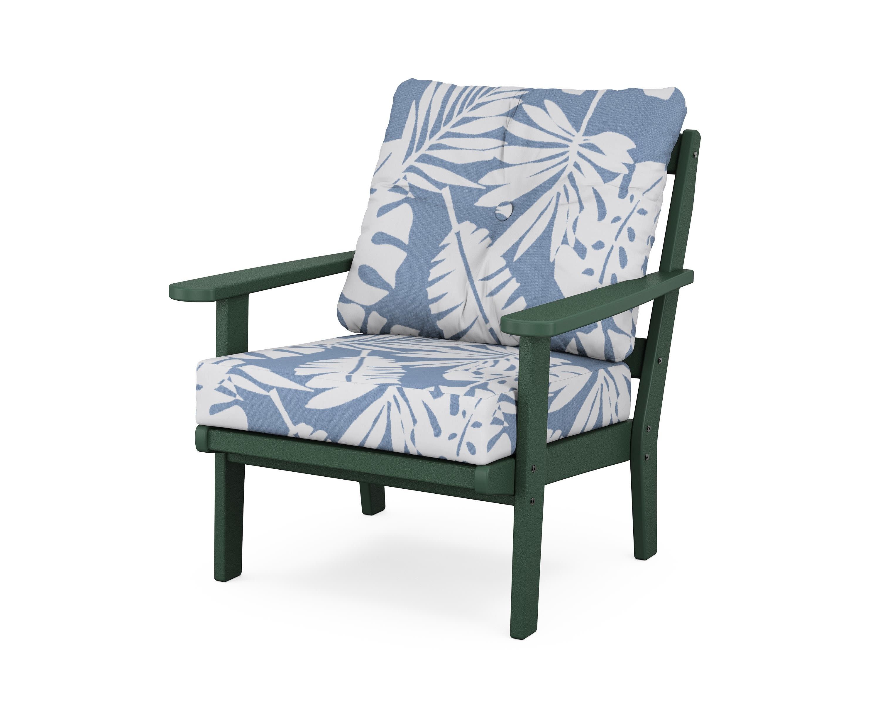 Mission Deep Seating Chair in Green / Leaf Sky Blue
