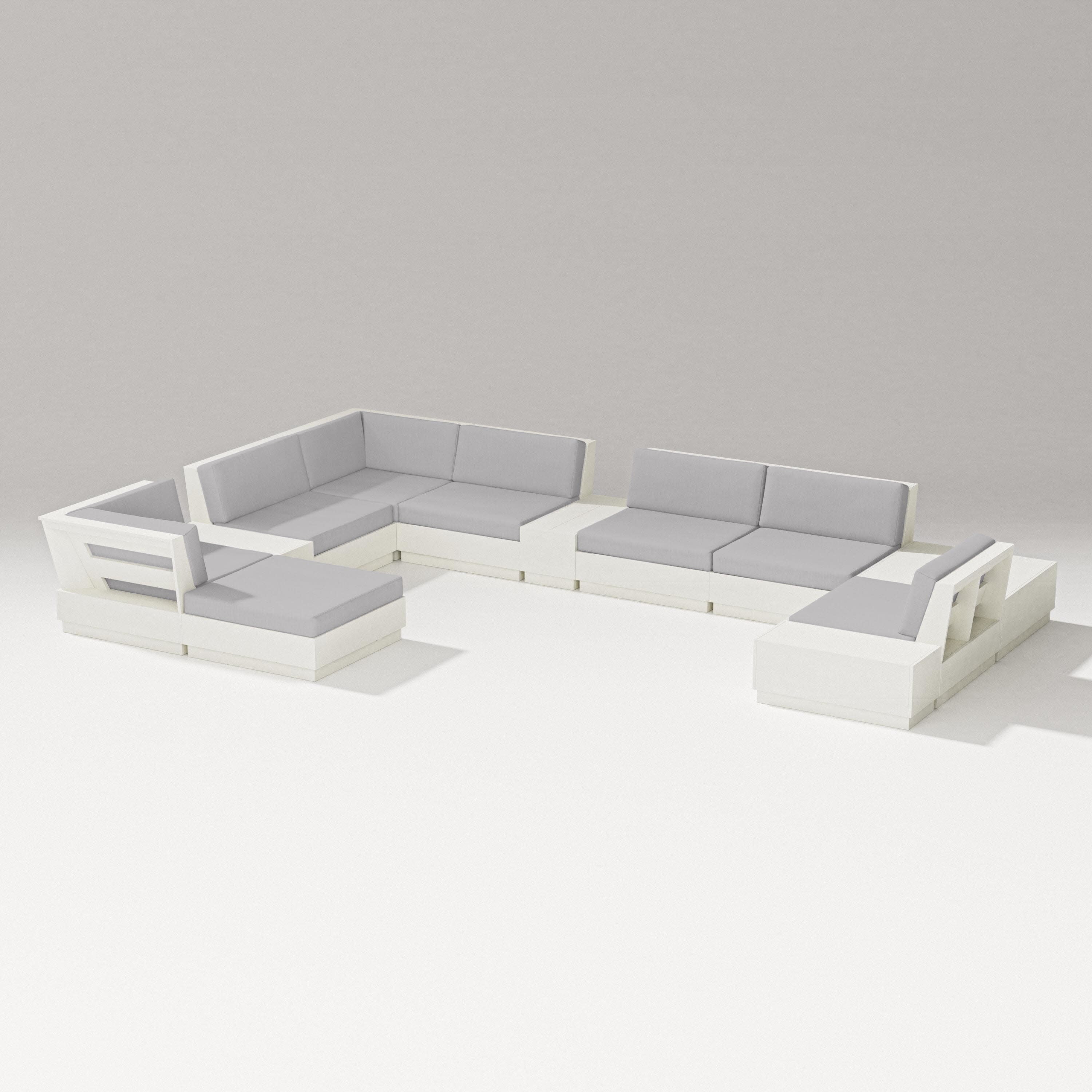 Elevate 12-Piece Conversation Sectional Set in Vintage White / Granite