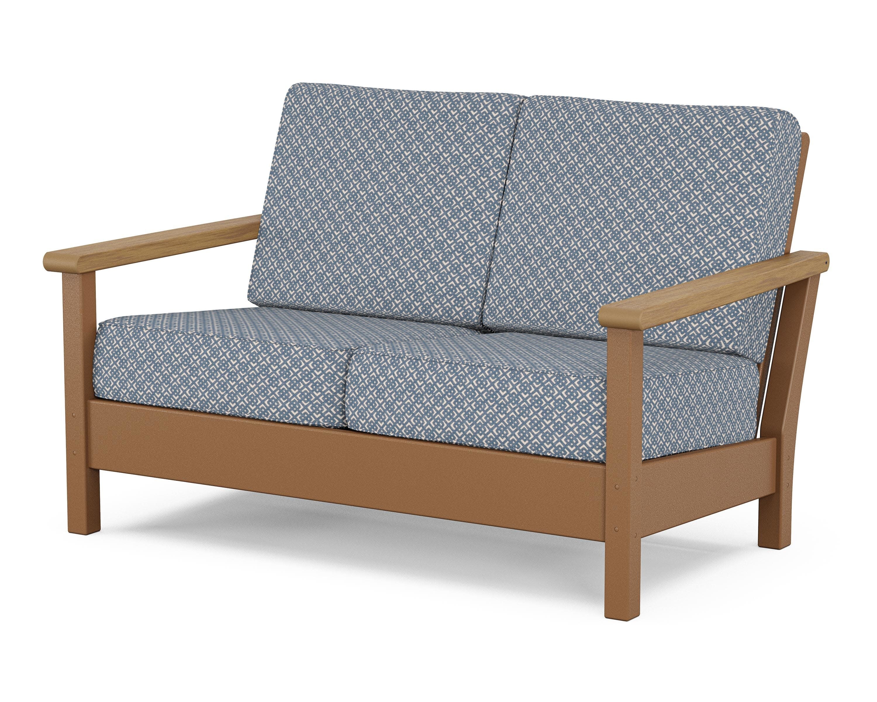 Harbour Deep Seating Loveseat in Teak / Natural / Hopscotch