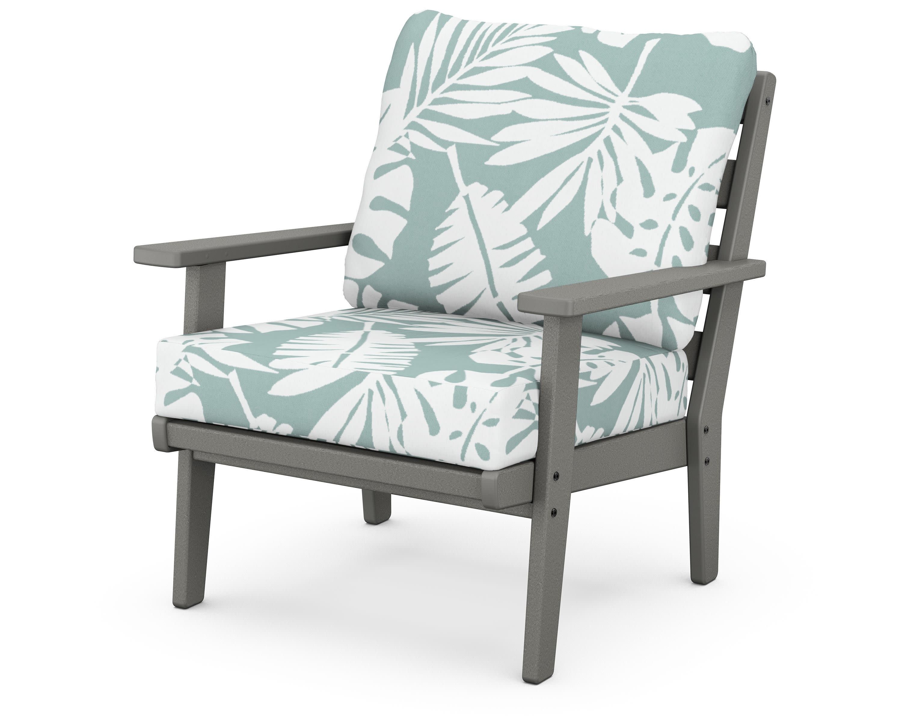 Grant Park Deep Seating Chair in Slate Grey / Leaf Glacier Spa