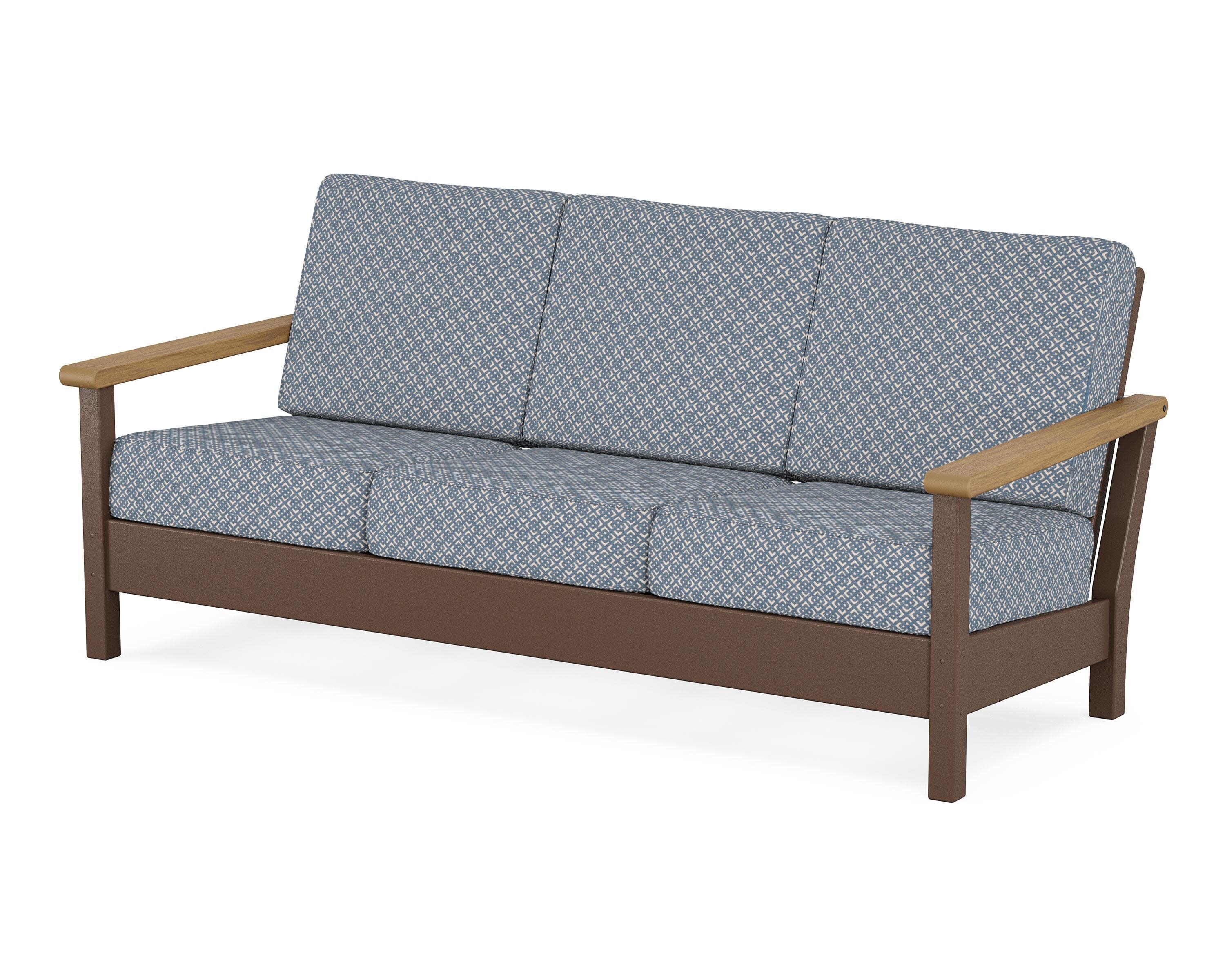 Harbour Deep Seating Sofa in Mahogany / Natural / Hopscotch