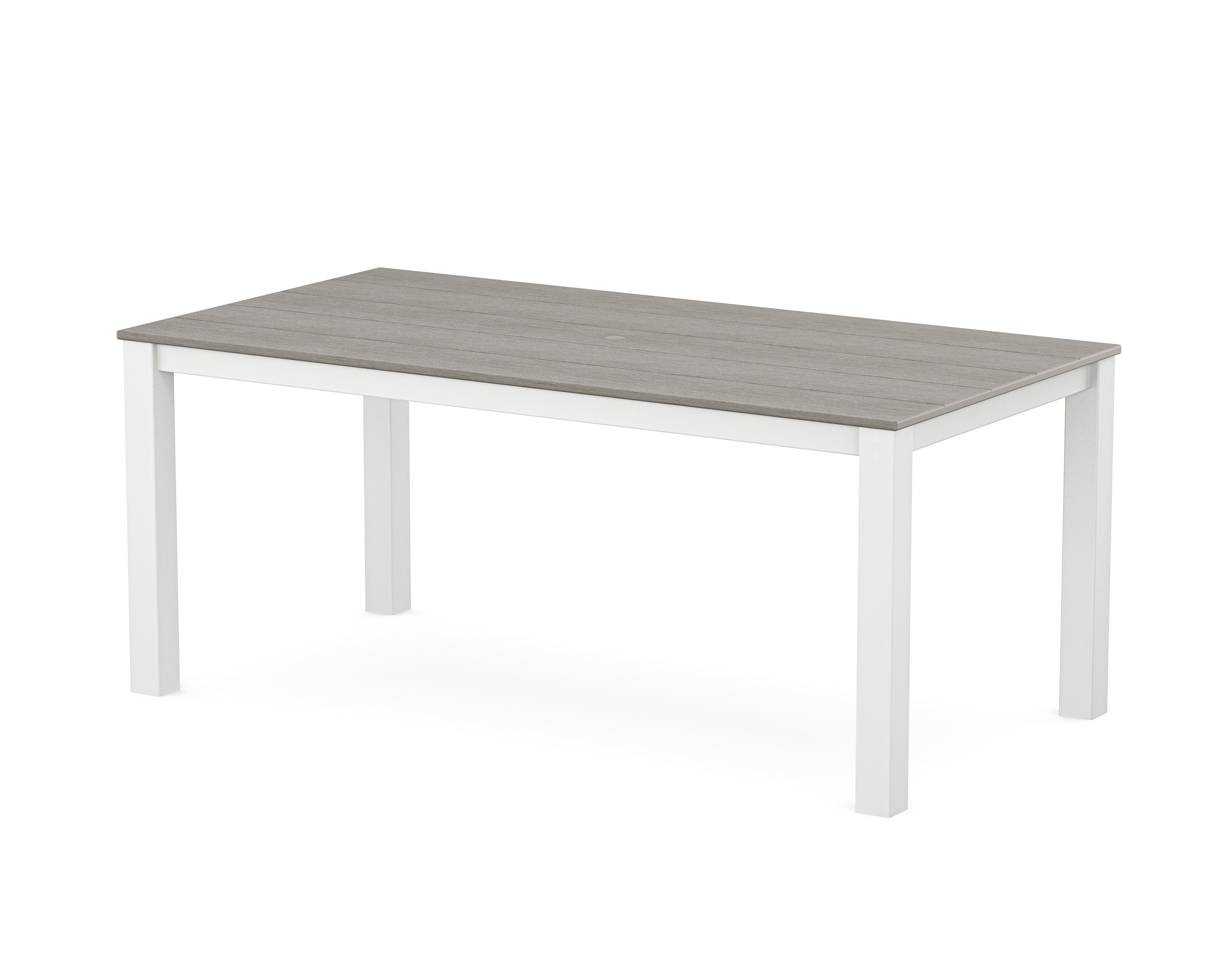 Parsons 38" X 72" Dining Table in White / Driftwood