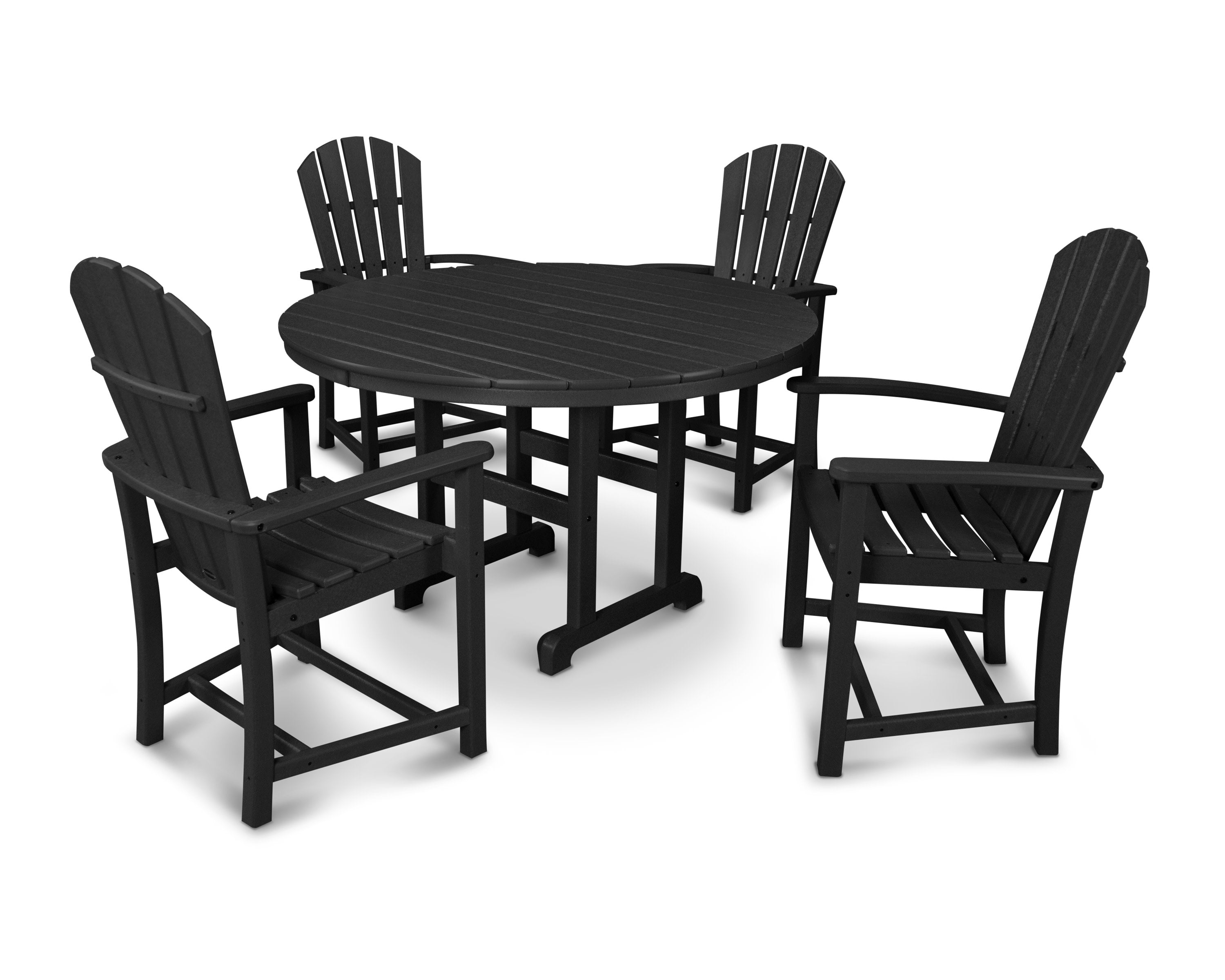 Palm Coast 5-Piece Round Farmhouse Dining Set in Black