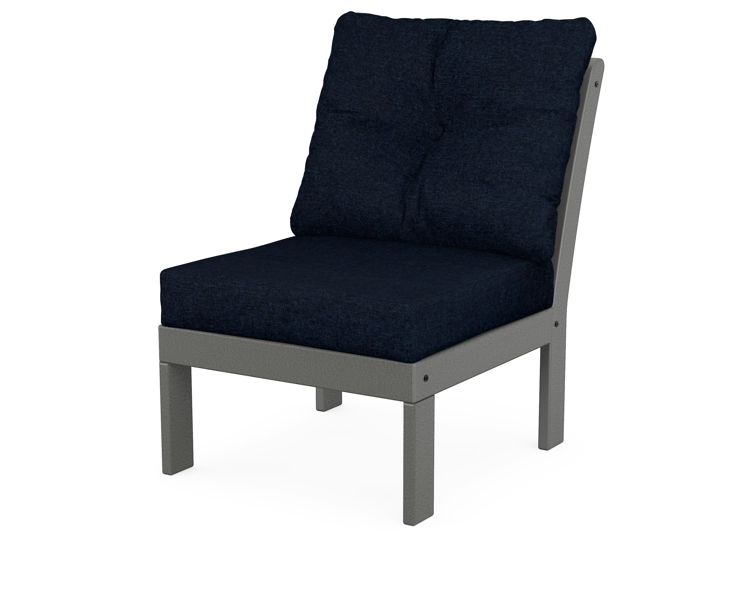 Vineyard Modular Armless Chair in Slate Grey / Marine Indigo
