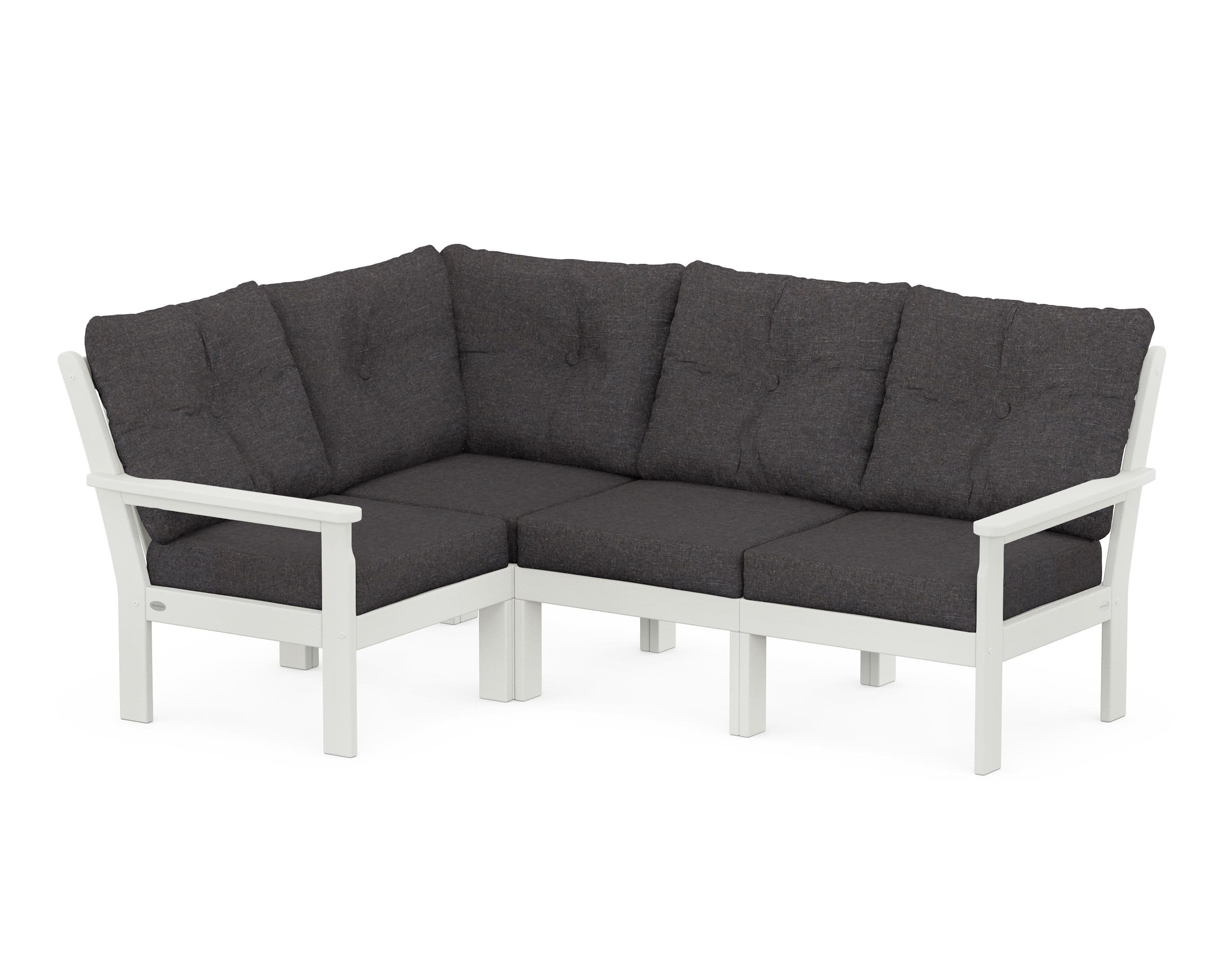 Vineyard 4-Piece Sectional in Vintage White / Ash Charcoal