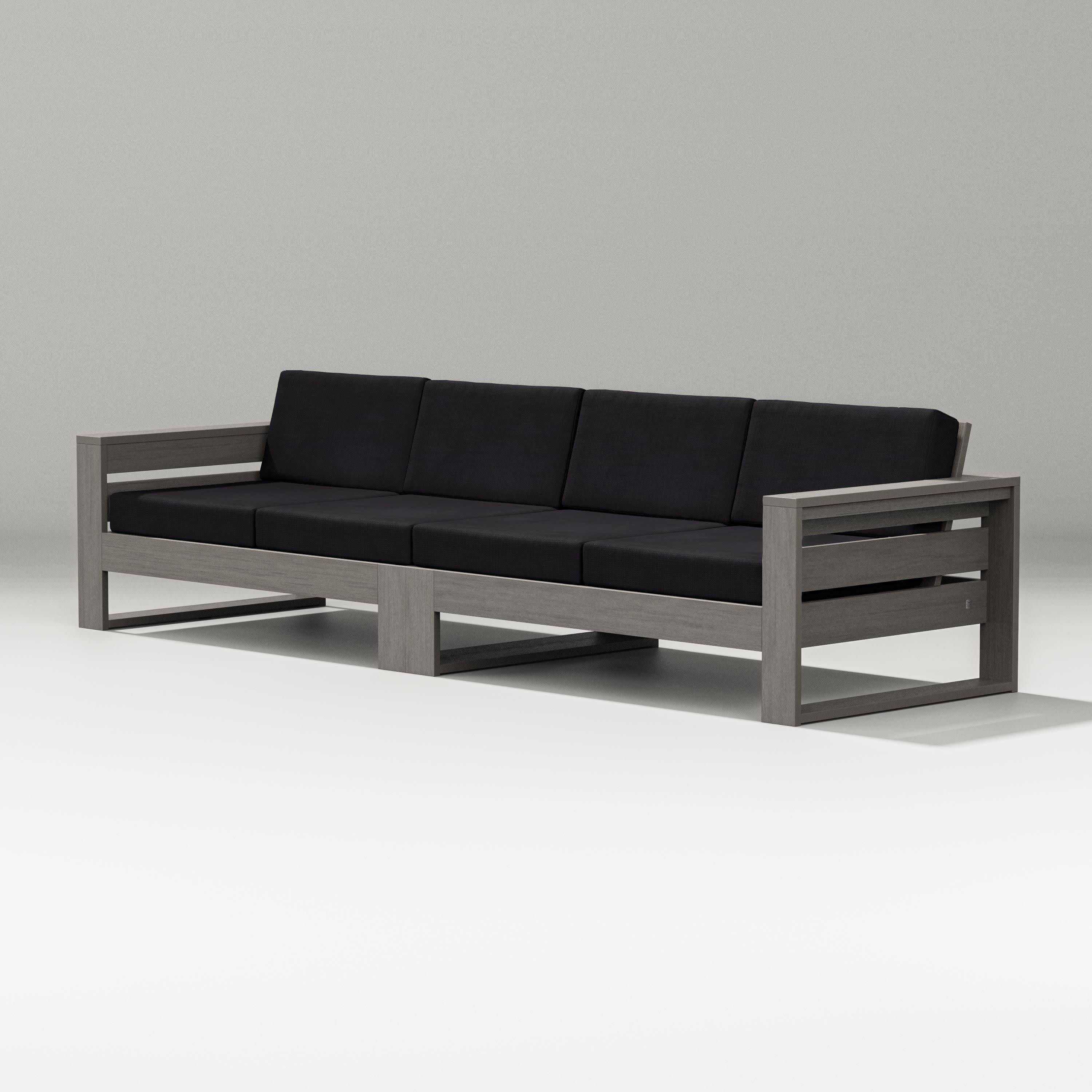Latitude Straight Sectional in Driftwood / Midnight Linen