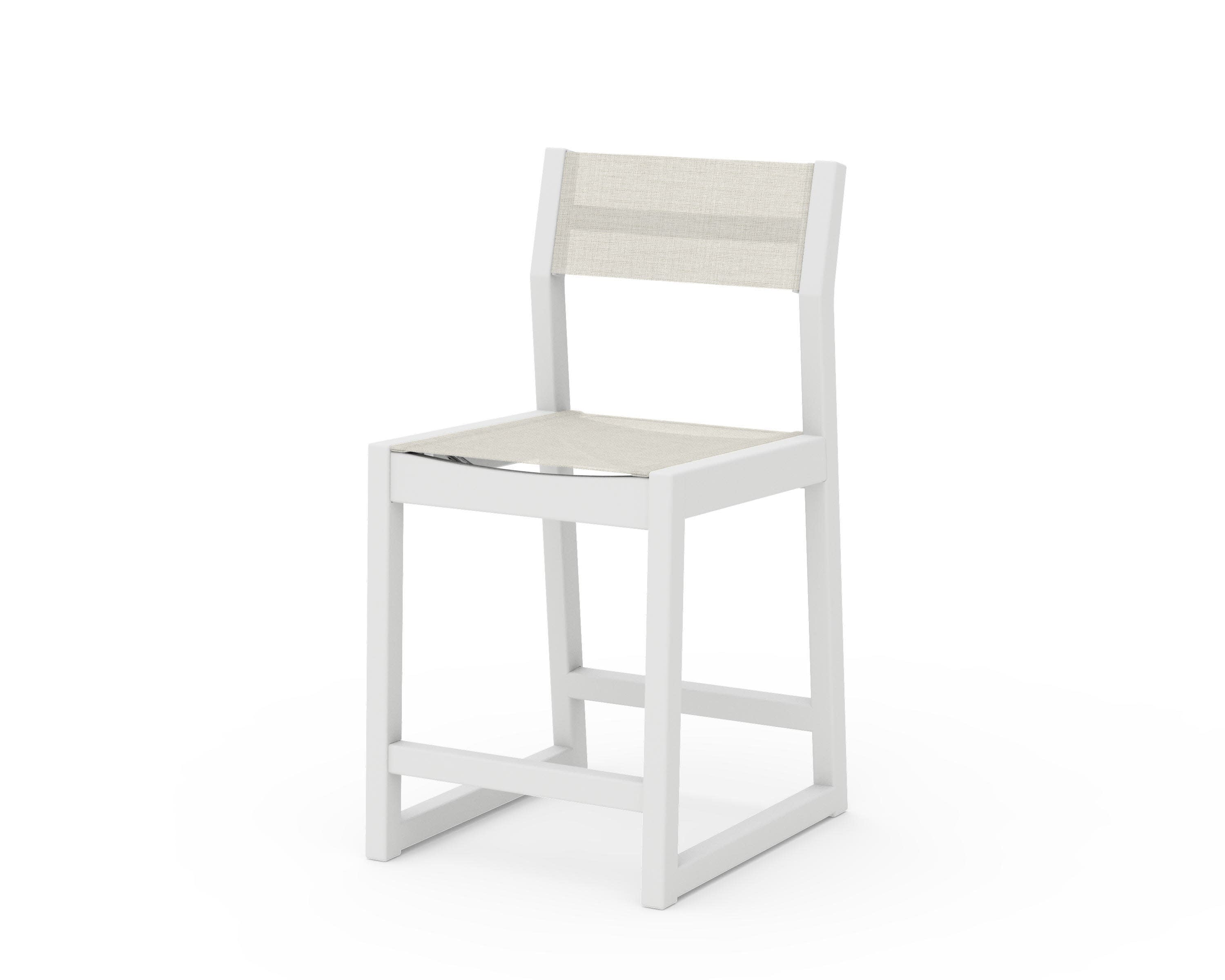 EDGE Sling Counter Side Chair in White / Parchment Sling