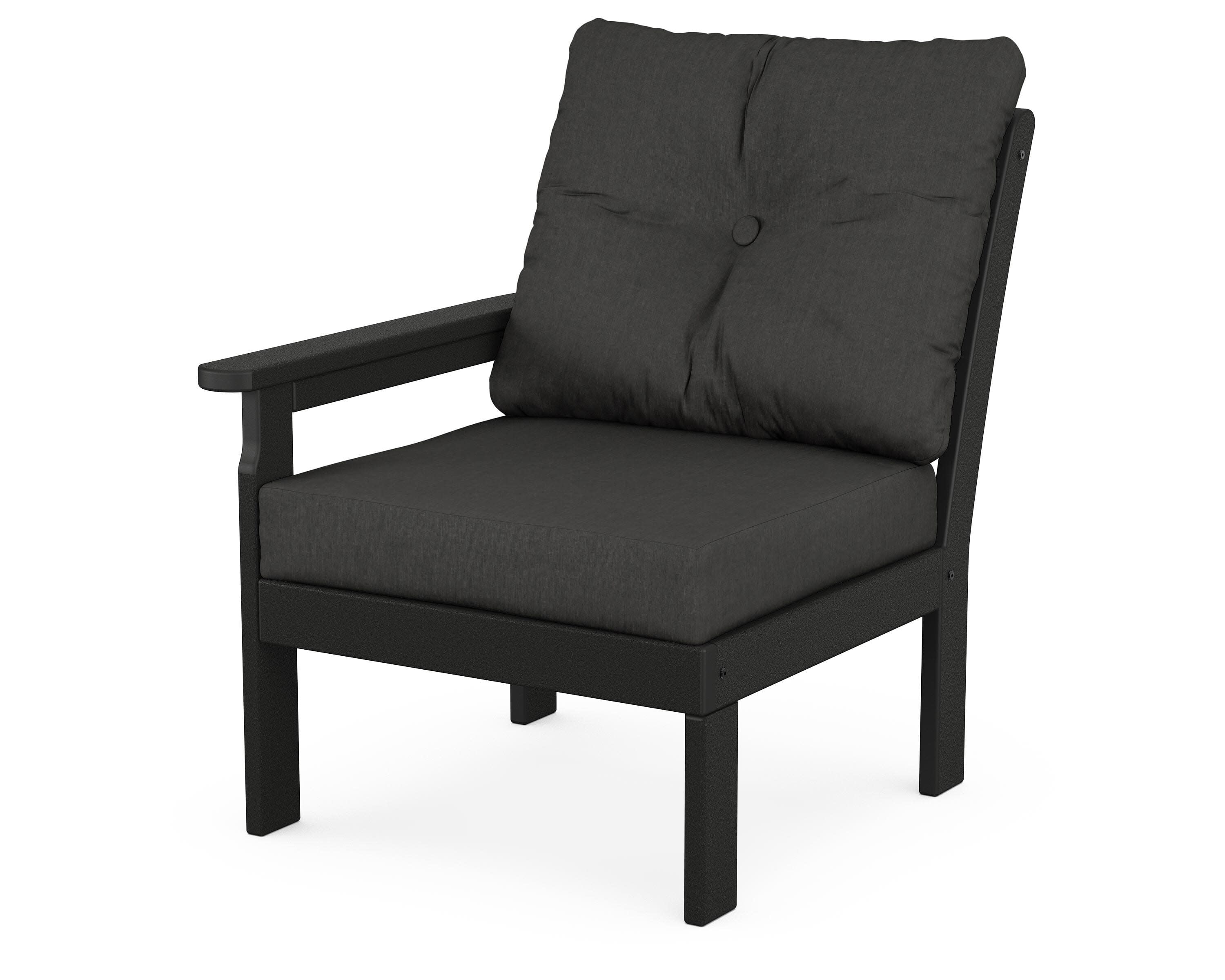 Vineyard Modular Left Arm Chair in Black / Spectrum Carbon