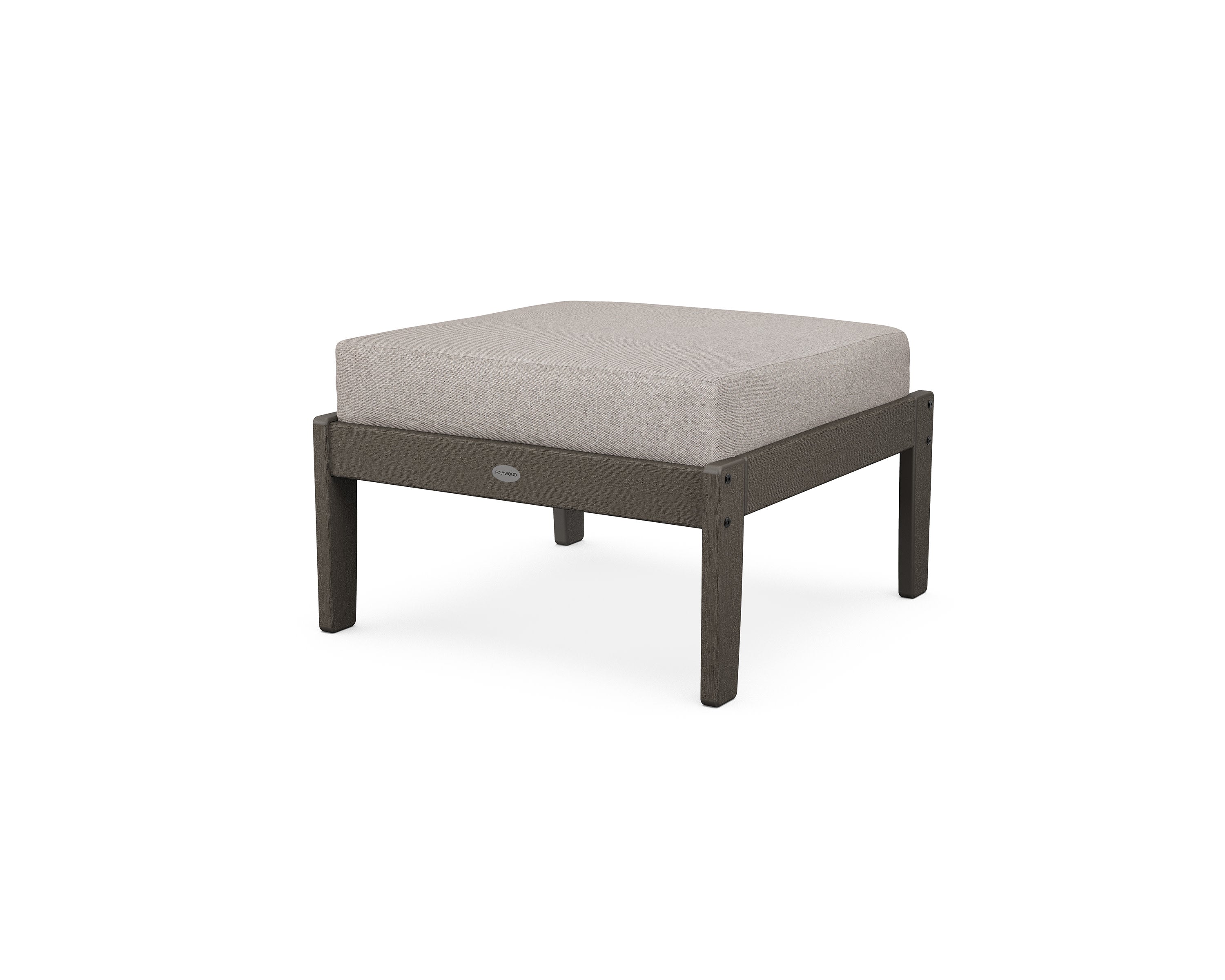 Braxton Deep Seating Ottoman in Vintage Coffee / Weathered Tweed