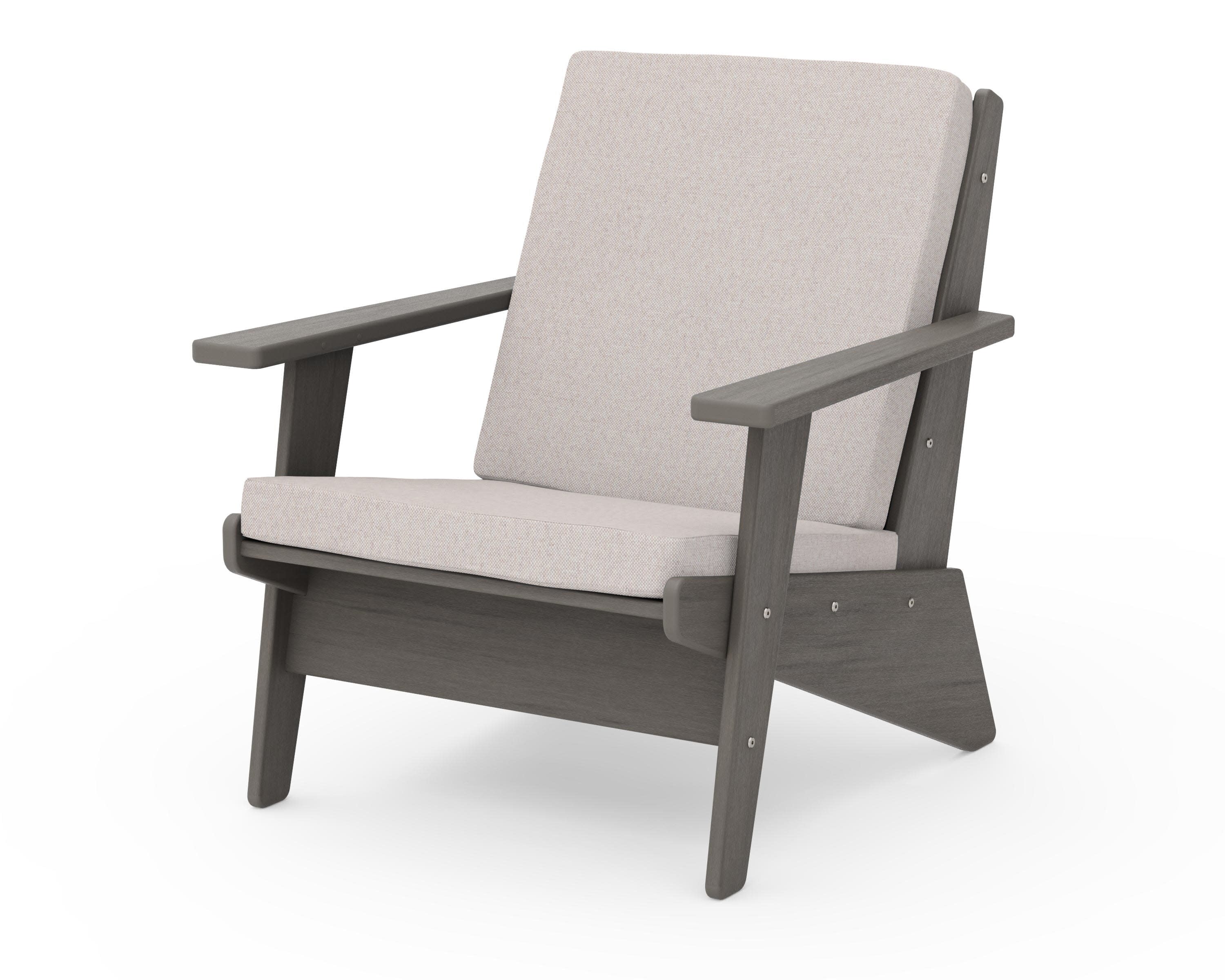 Riviera Modern Lounge Chair in Driftwood / Dune Burlap