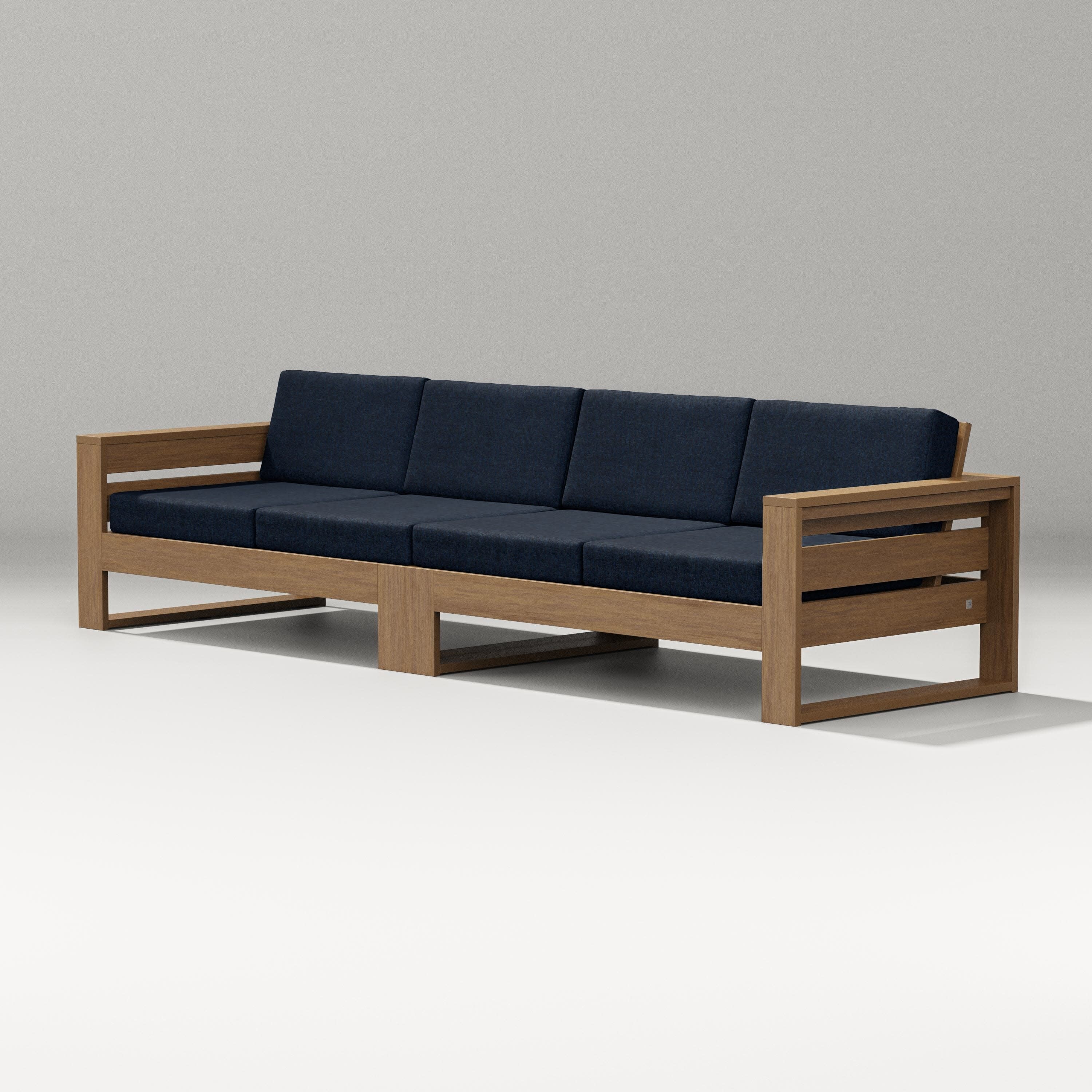 Latitude Straight Sectional in Natural / Marine Indigo