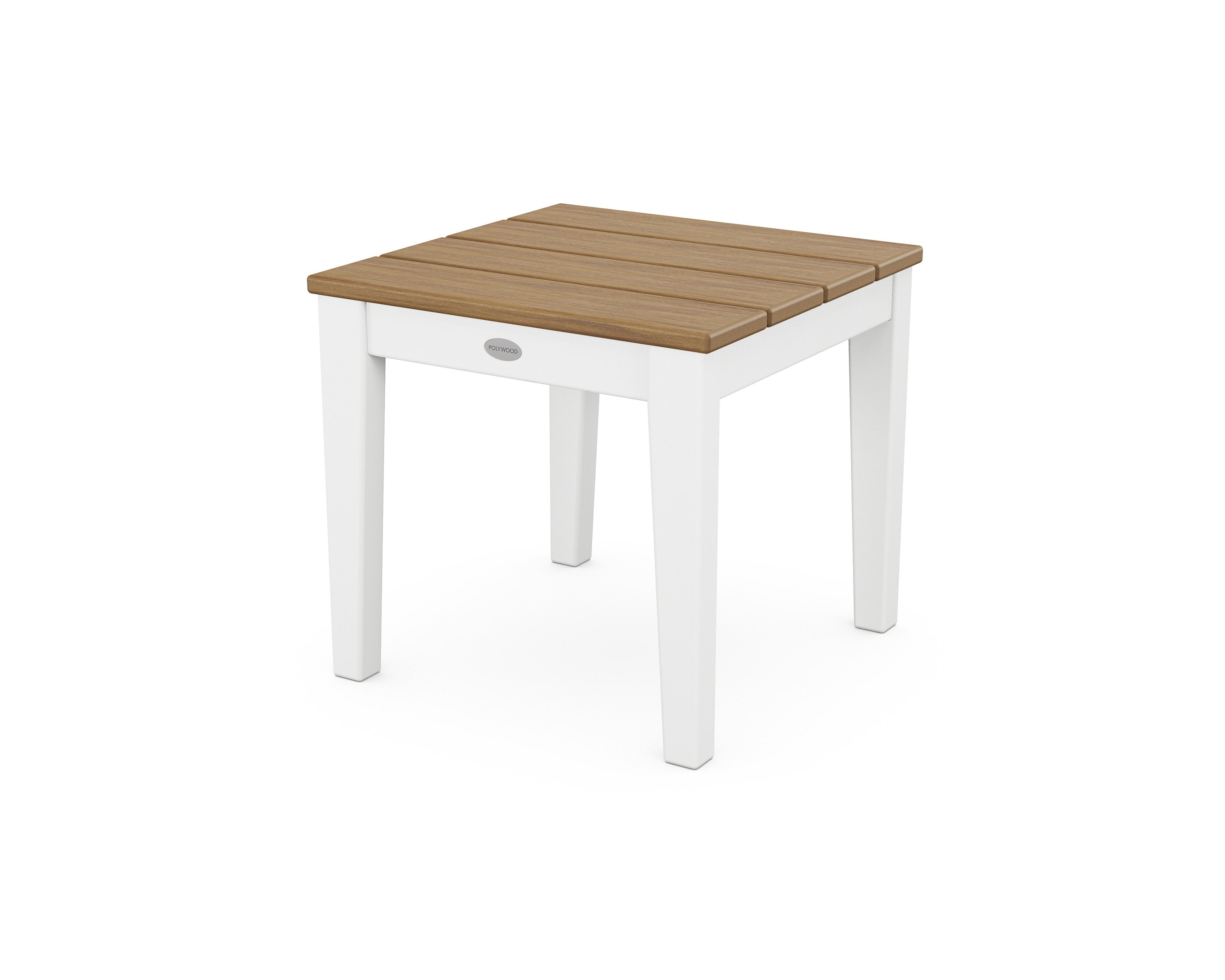 Newport 18" End Table in White / Natural
