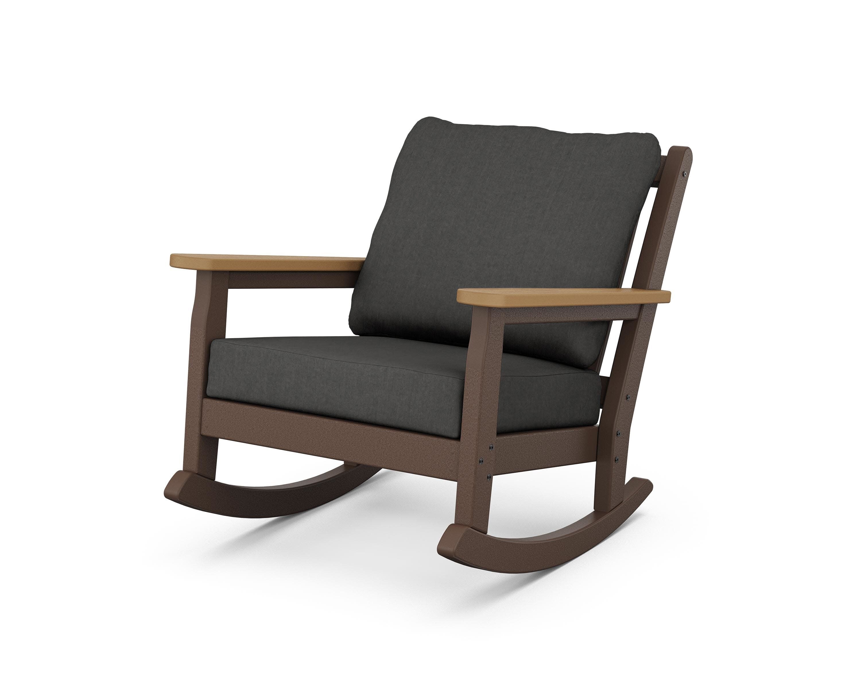 Chippendale Deep Seating Rocking Chair in Mahogany / Natural / Spectrum Carbon
