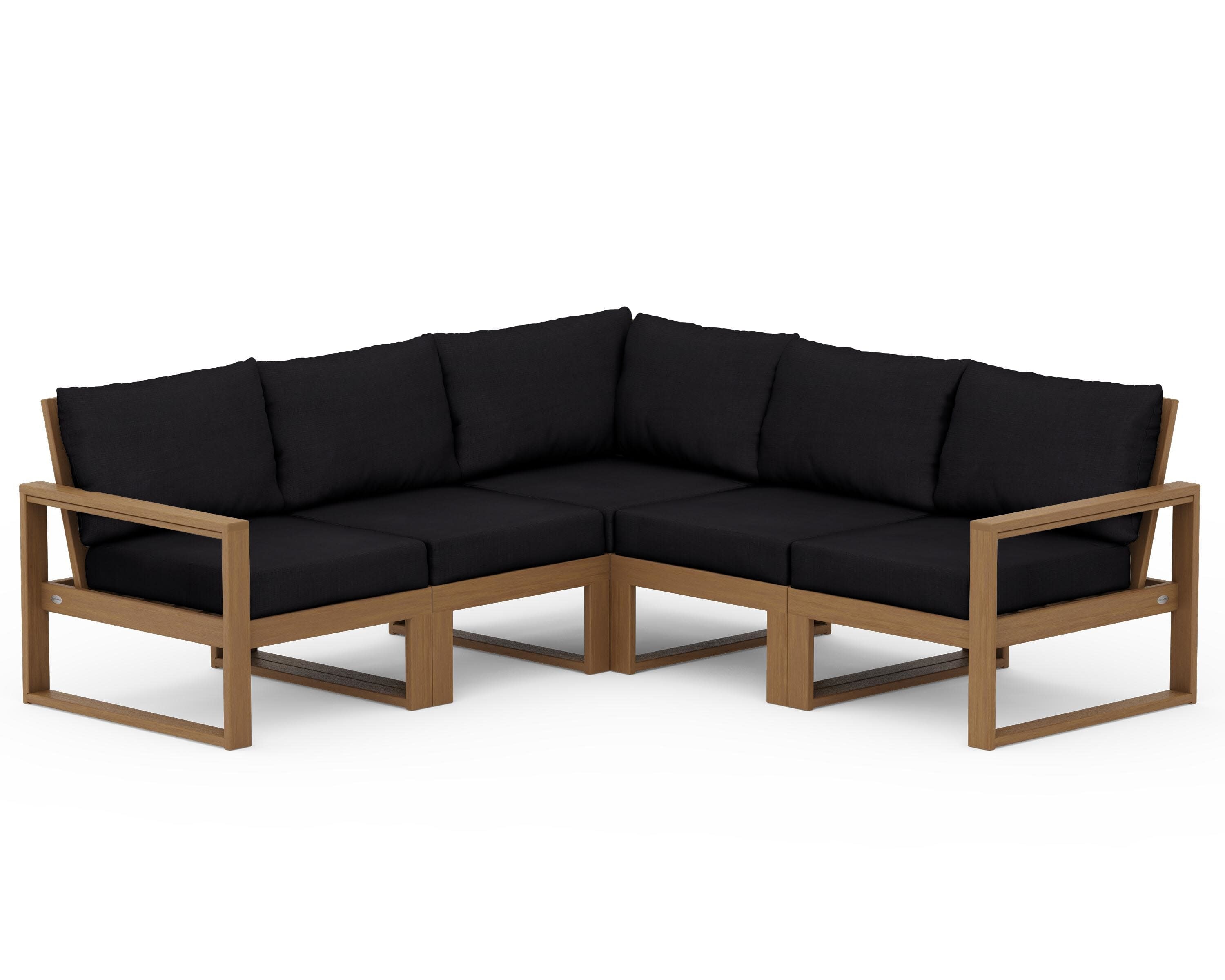 EDGE 5-Piece Modular Deep Seating Set in Natural / Midnight Linen