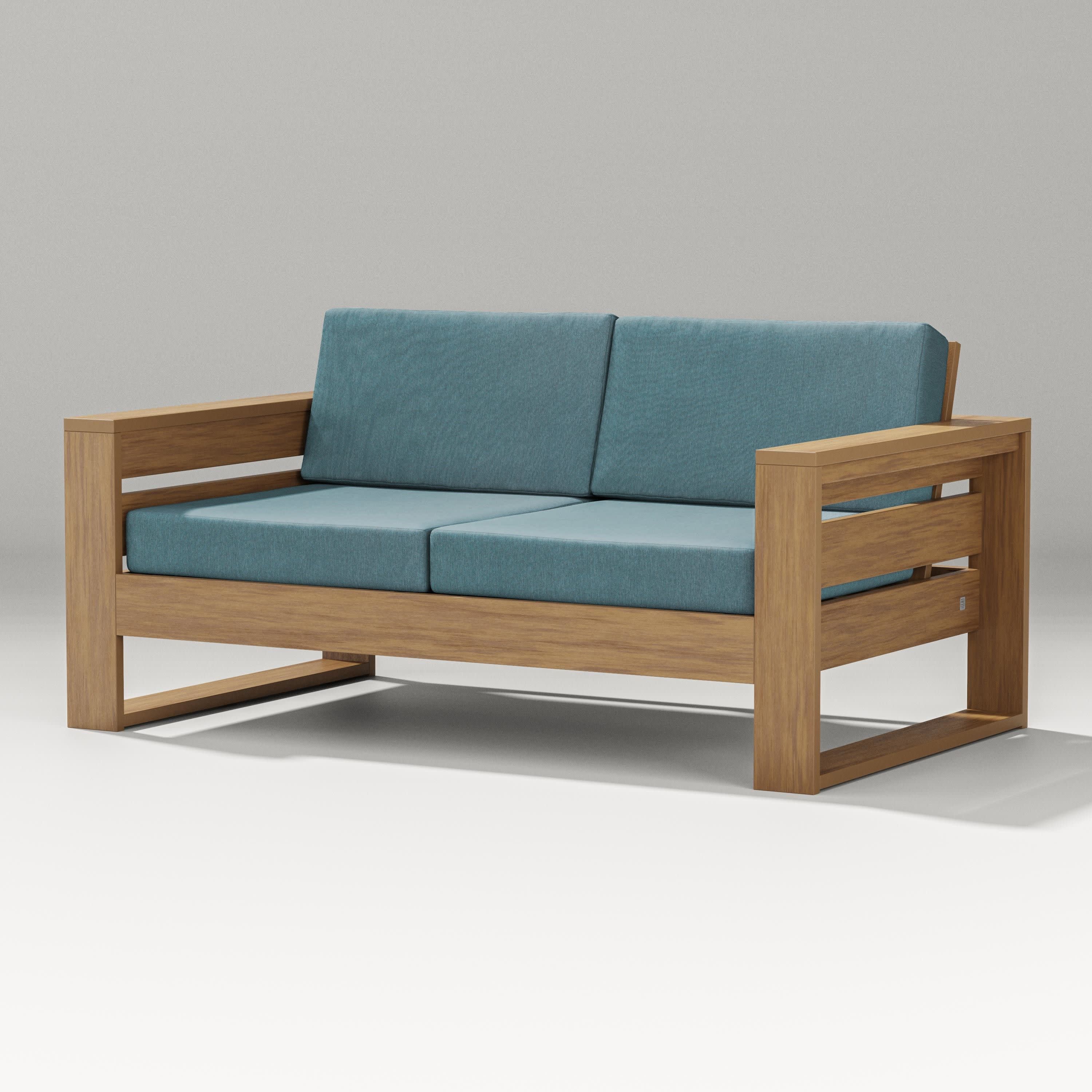 Latitude Loveseat in Natural / Ocean Teal