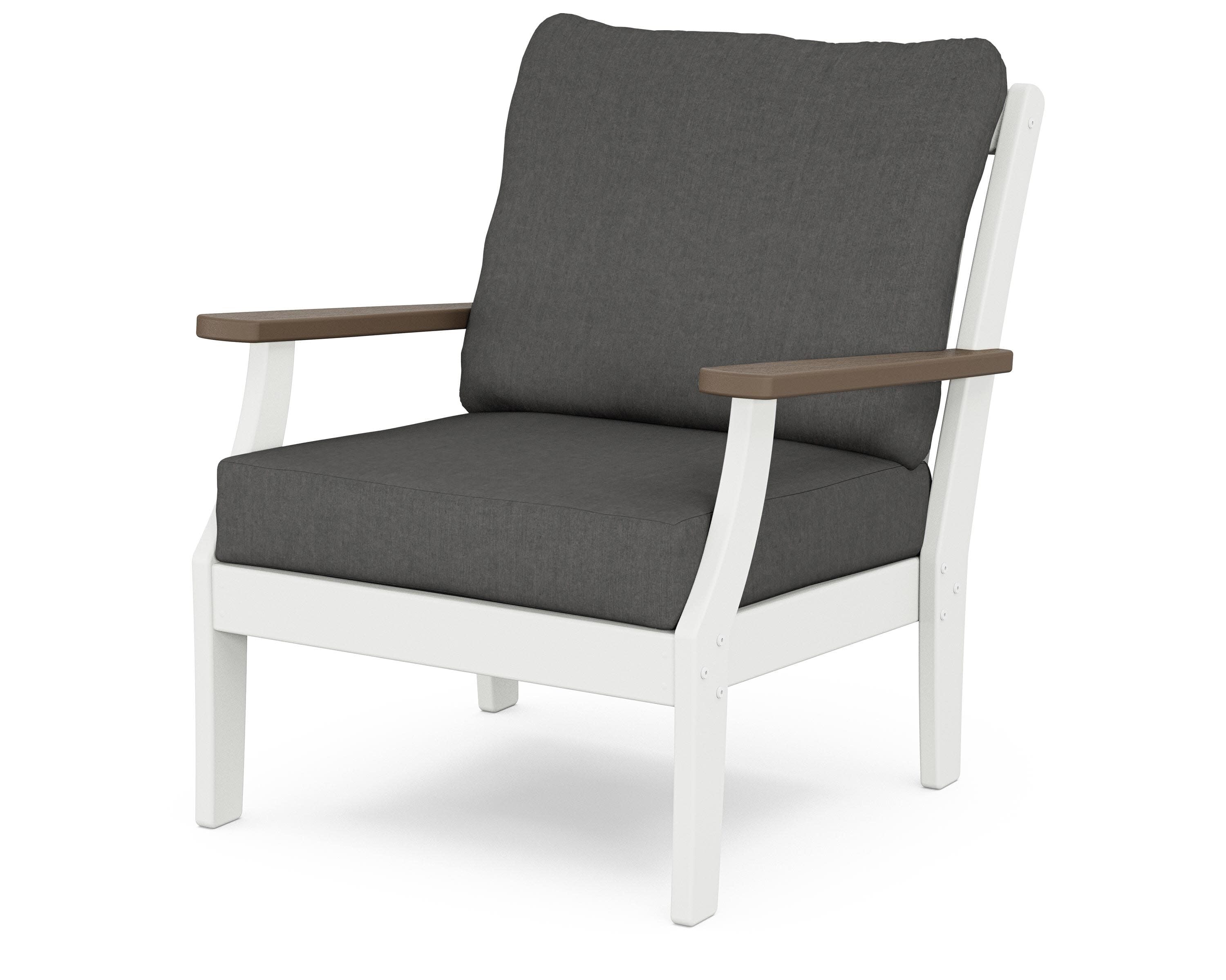Braxton Deep Seating Chair in White / Kona / Spectrum Carbon