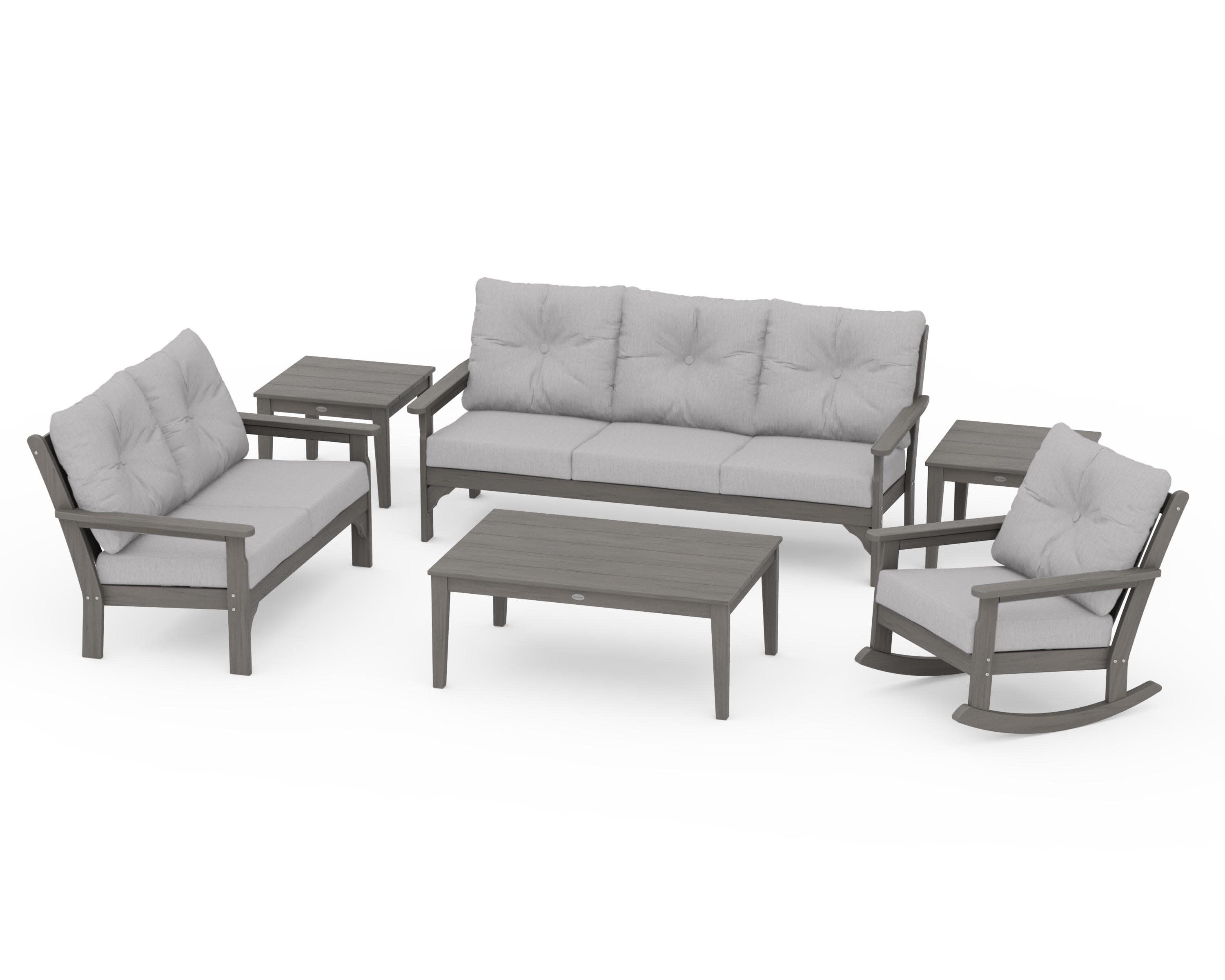 Vineyard 6-Piece Deep Seating Set in Driftwood / Granite