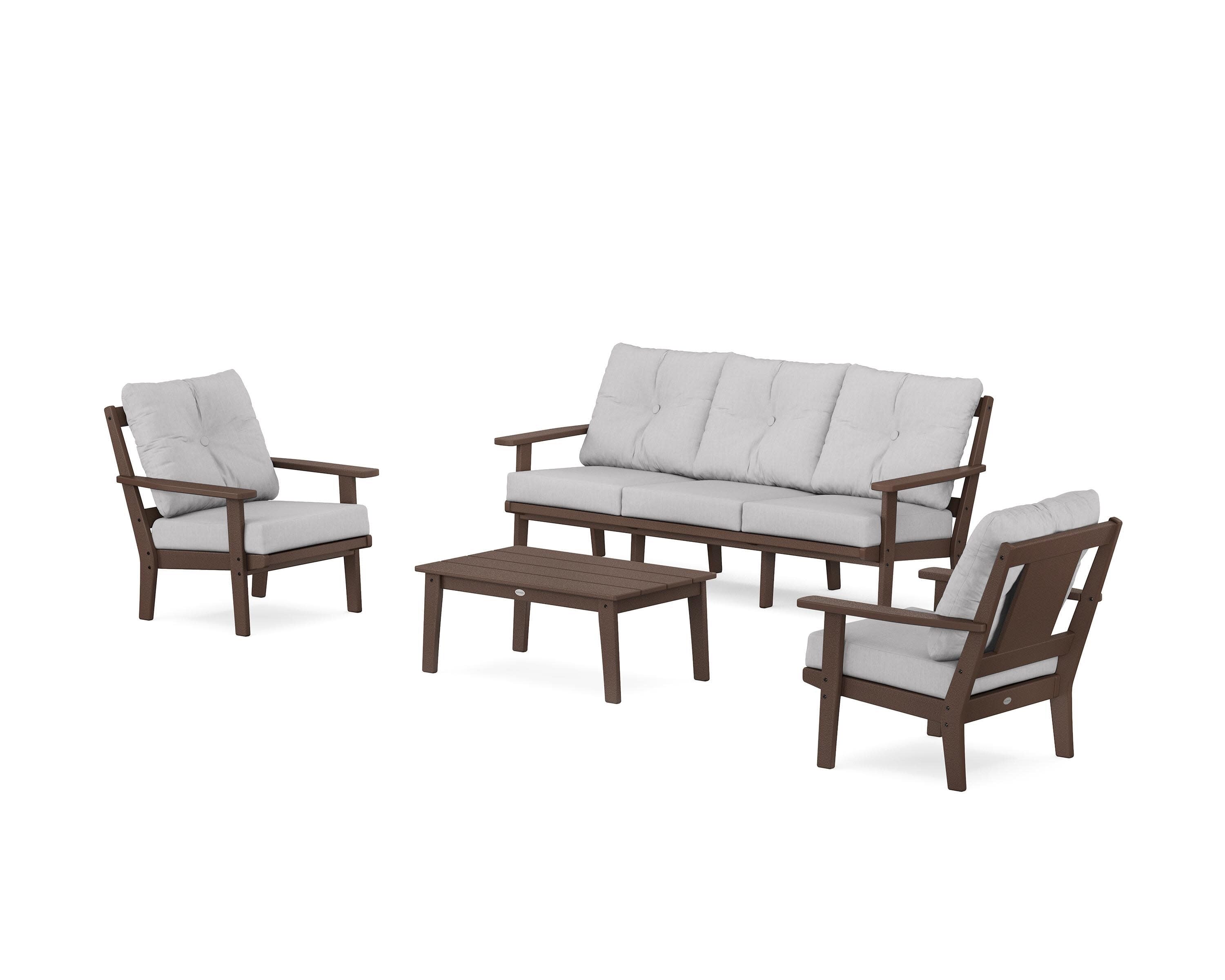 Prairie 4-Piece Deep Seating Set with Sofa in Mahogany / Granite