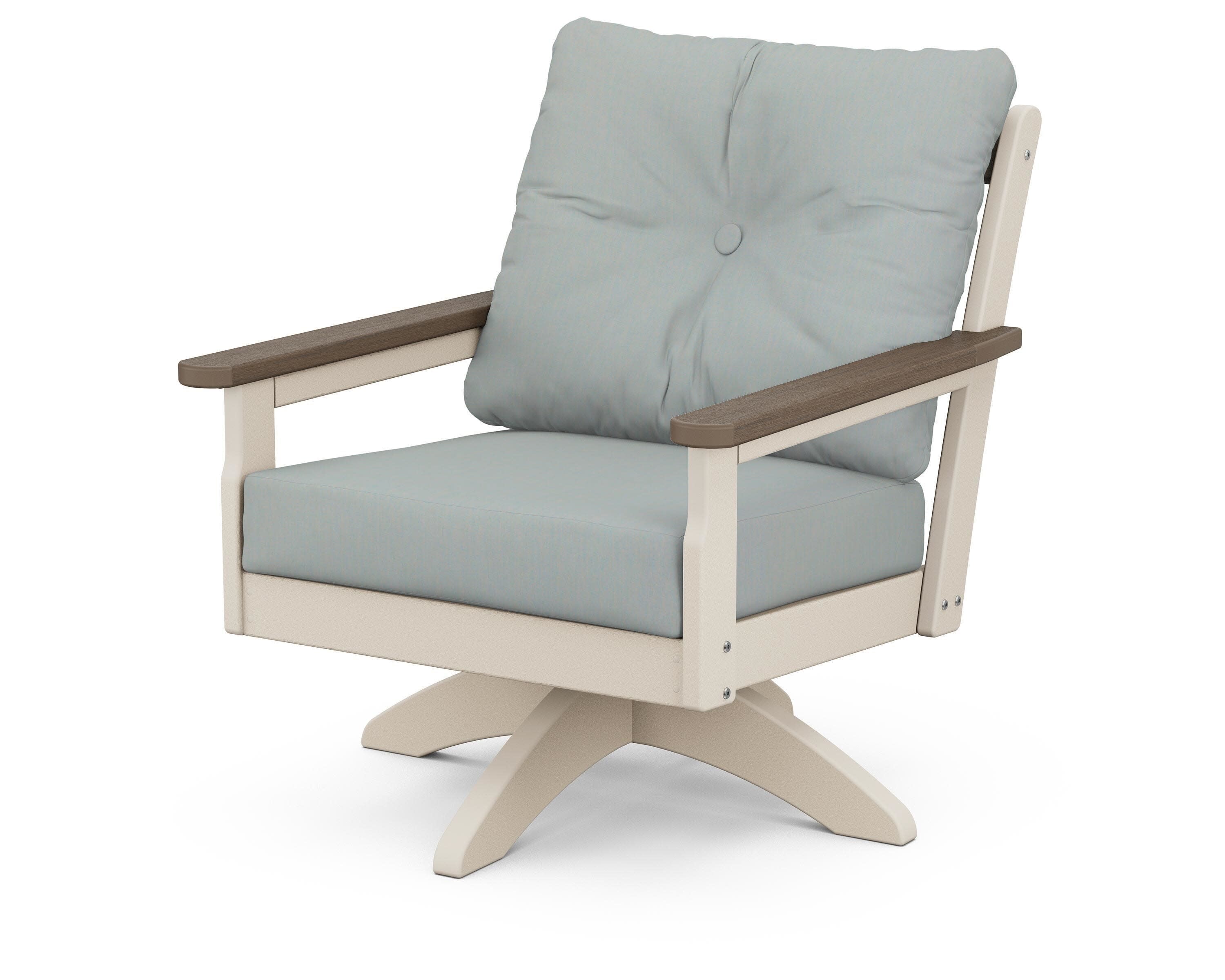 Vineyard Deep Seating Swivel Chair in Sand / Kona / Spa