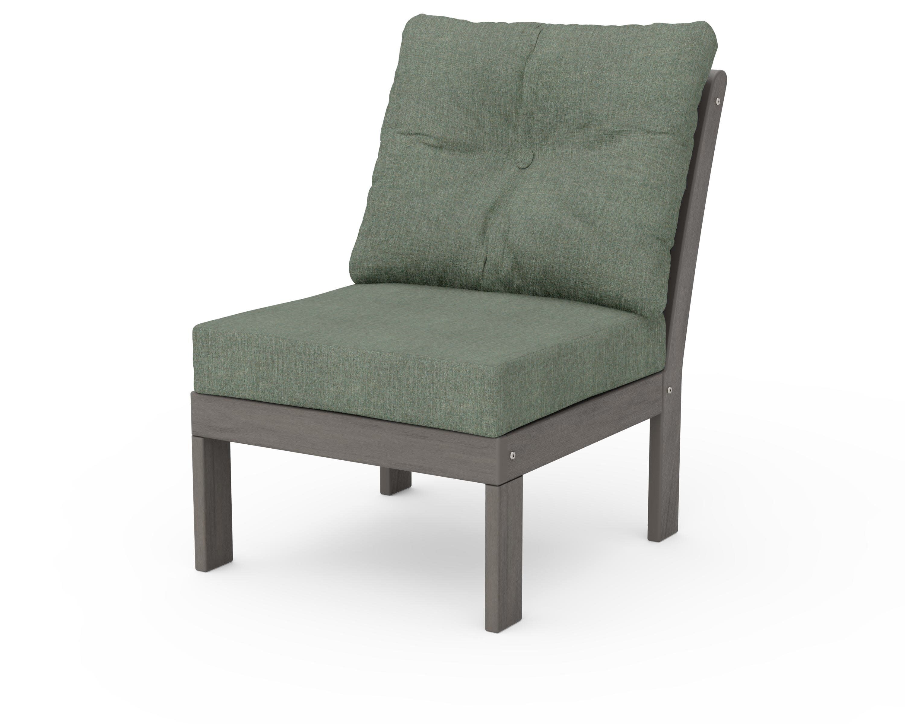 Vineyard Modular Armless Chair in Driftwood / Cast Sage