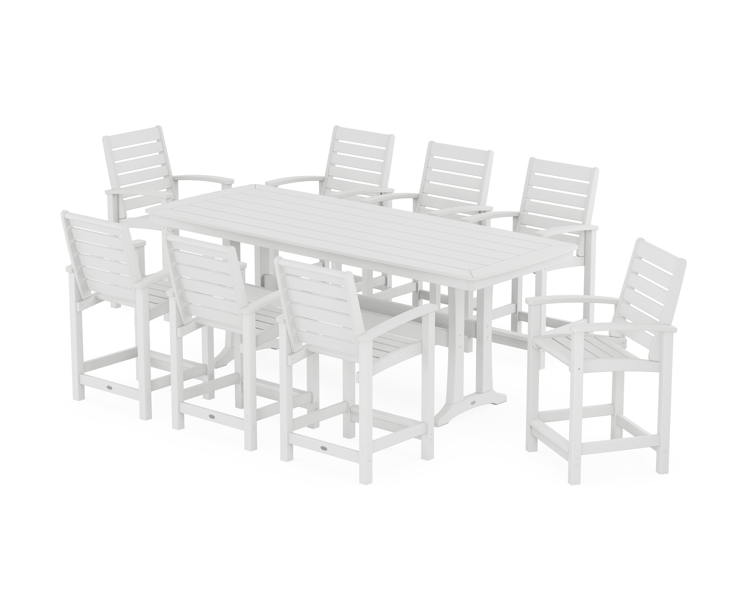 Signature 9-Piece Counter Set with Trestle Legs in White