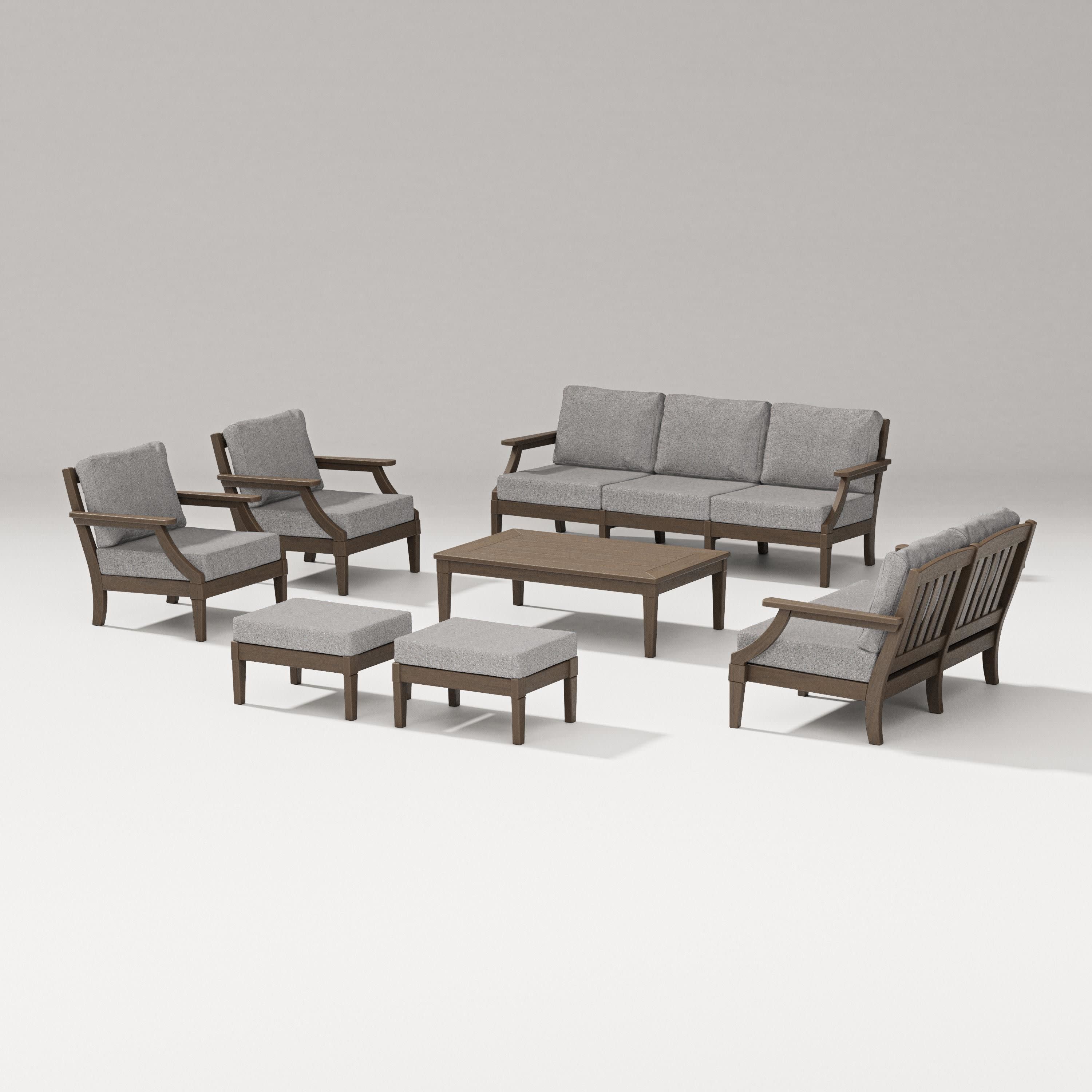 Estate 7-Piece Lounge Sofa Set in Kona / Grey Mist
