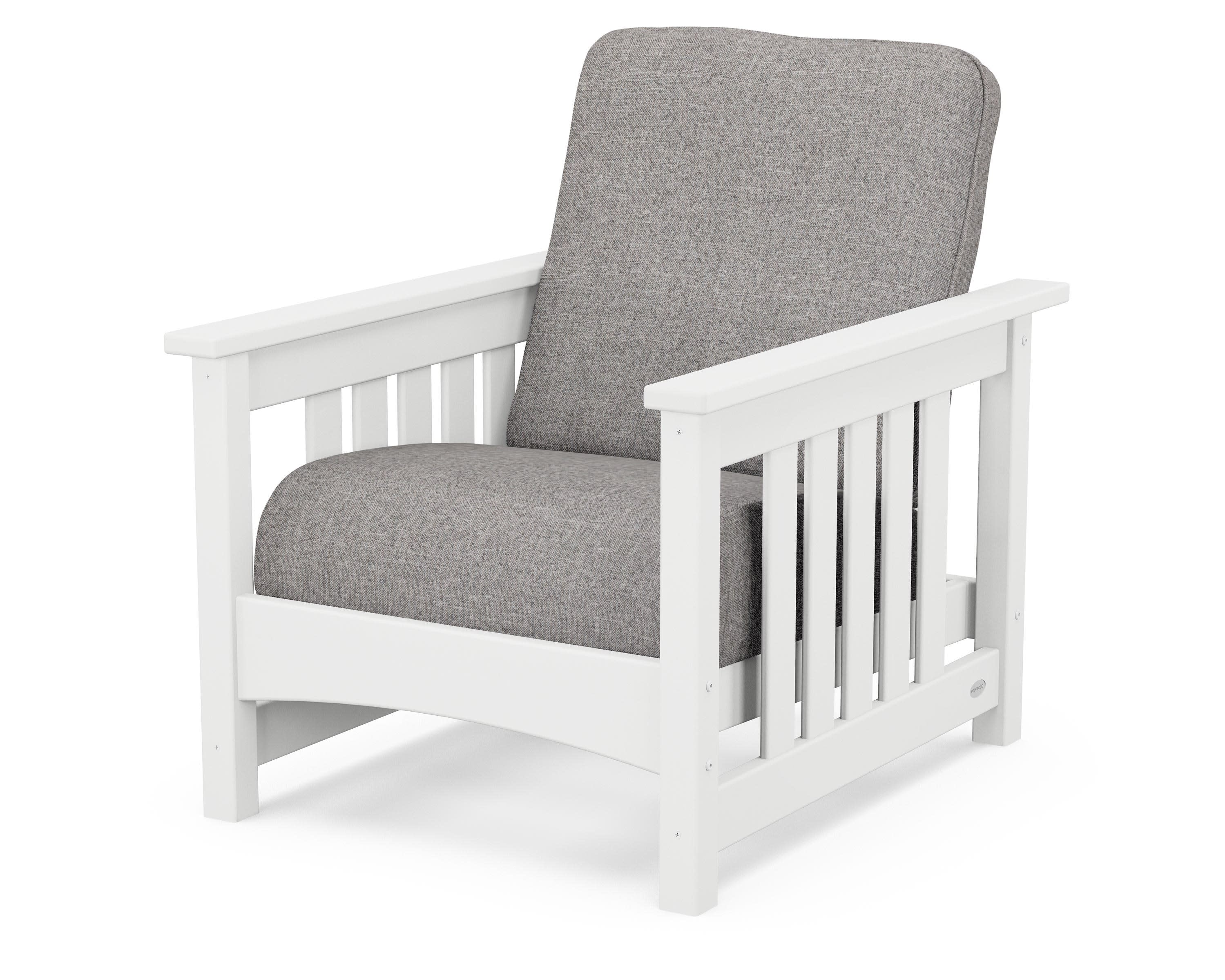 Club Mission Chair in White / Grey Mist
