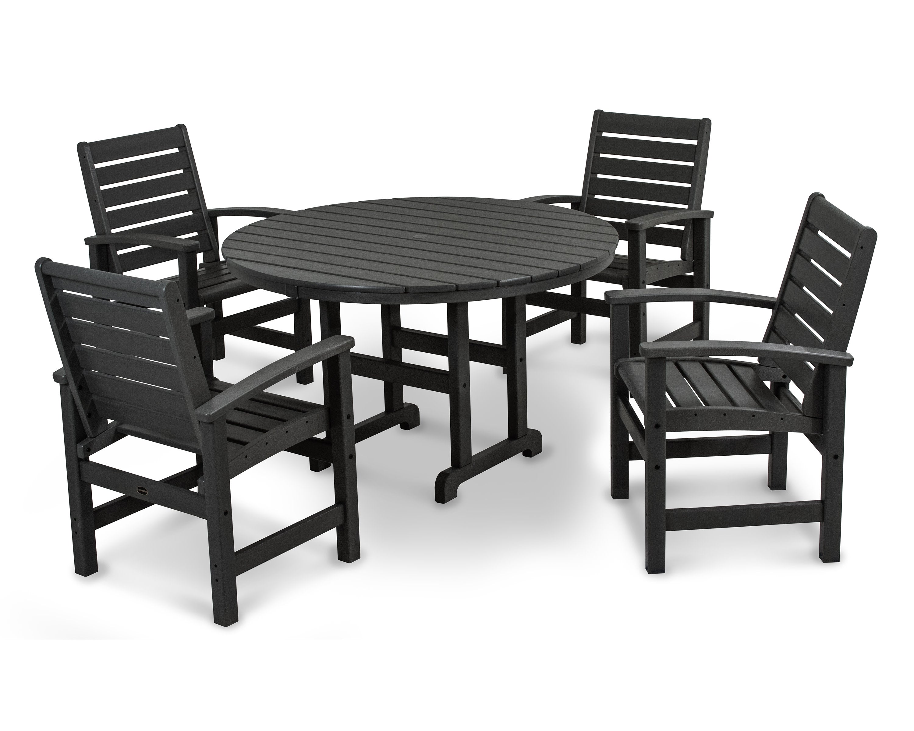 Signature 5-Piece Round Farmhouse Dining Set in Black