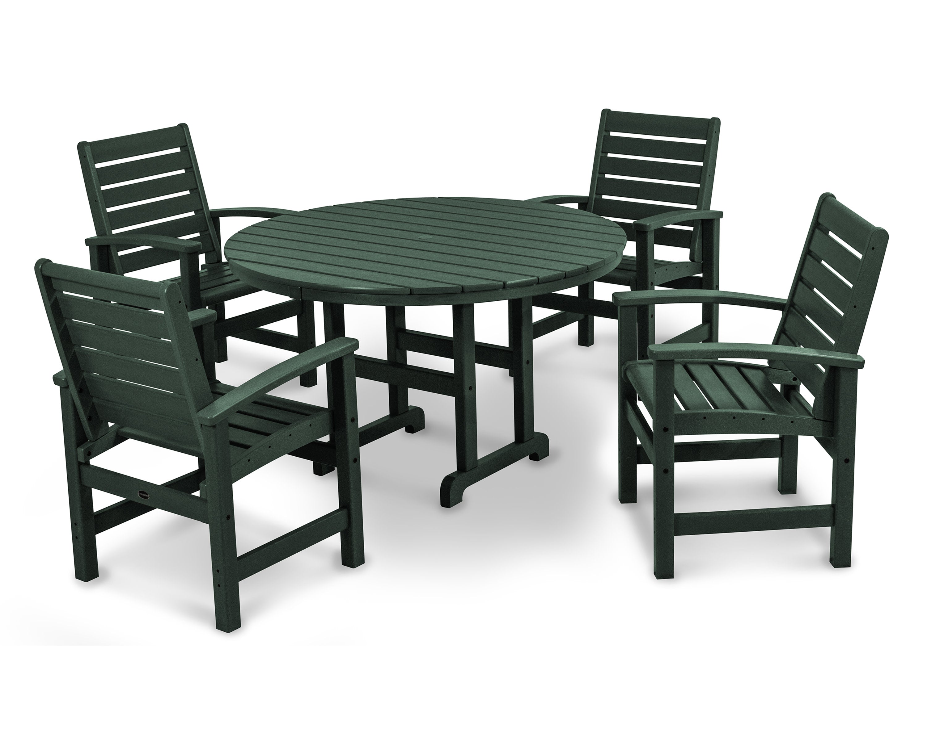 Signature 5-Piece Round Farmhouse Dining Set in Green