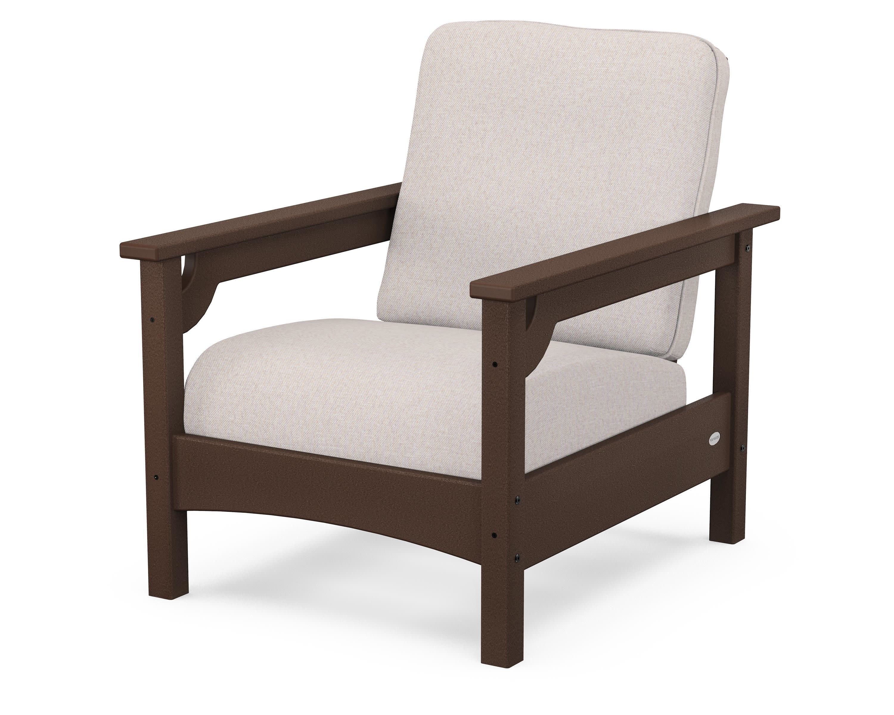 Club Chair in Mahogany / Dune Burlap