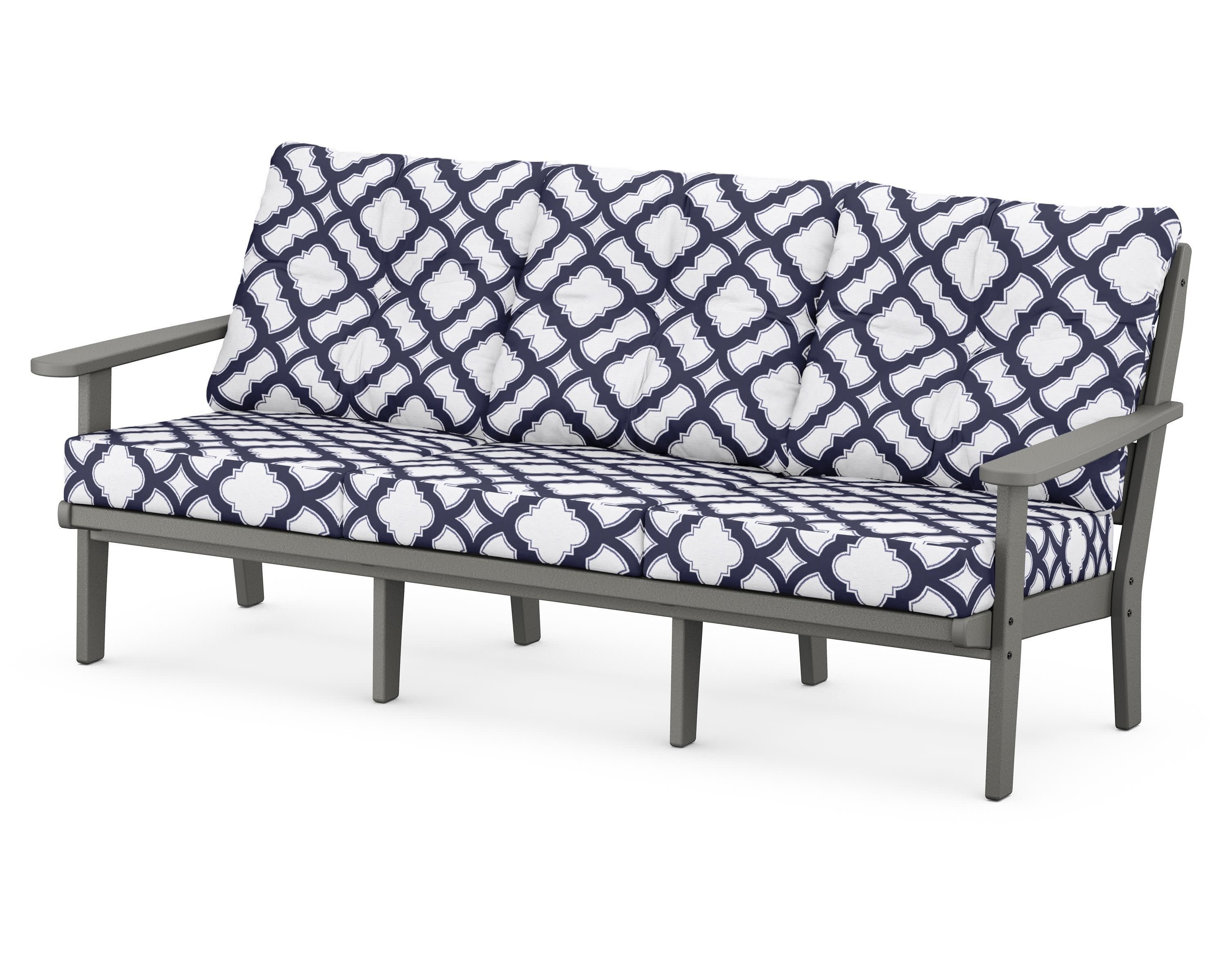 Lakeside Deep Seating Sofa in Slate Grey / Trellis Navy