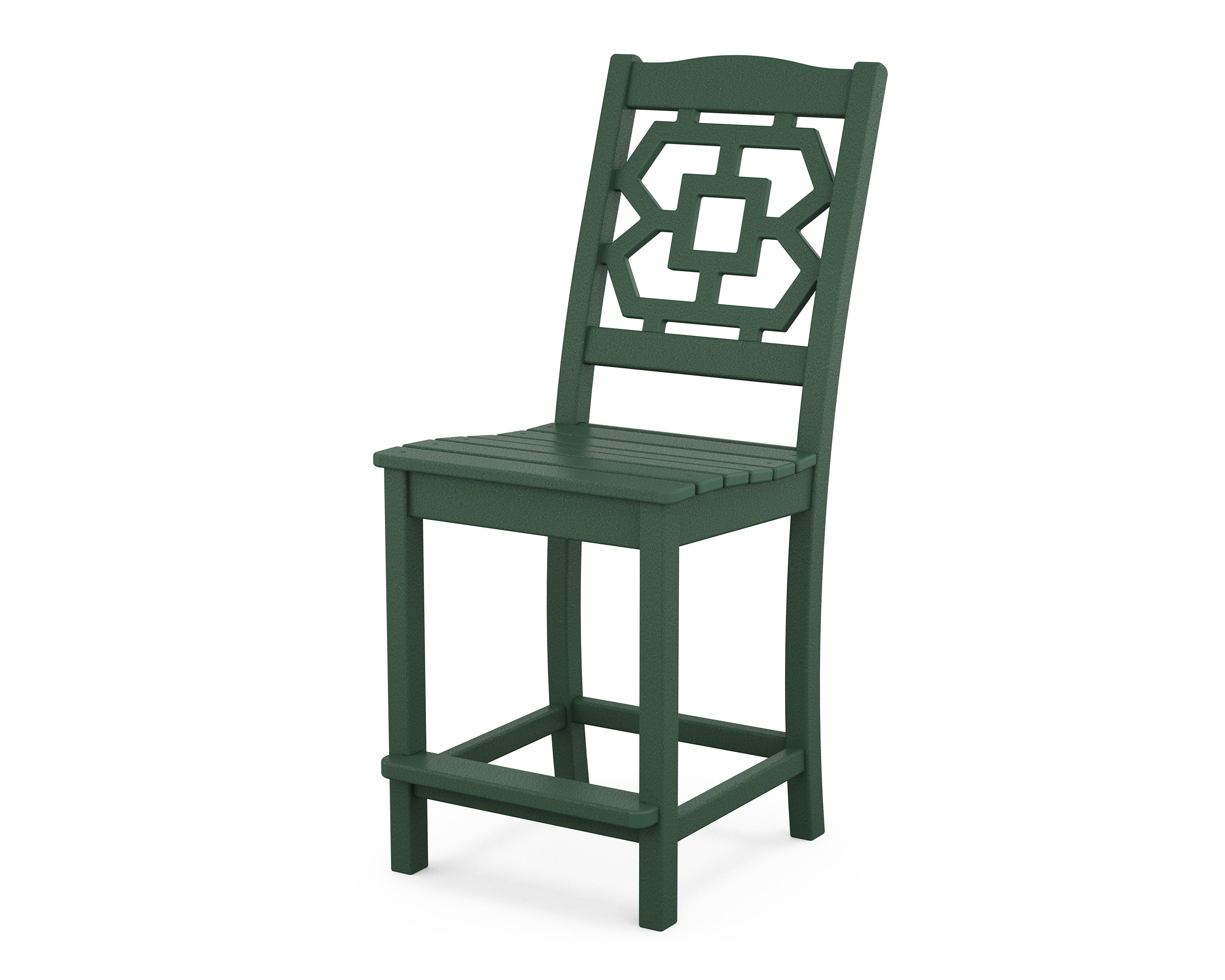 Chinoiserie Counter Side Chair in Green