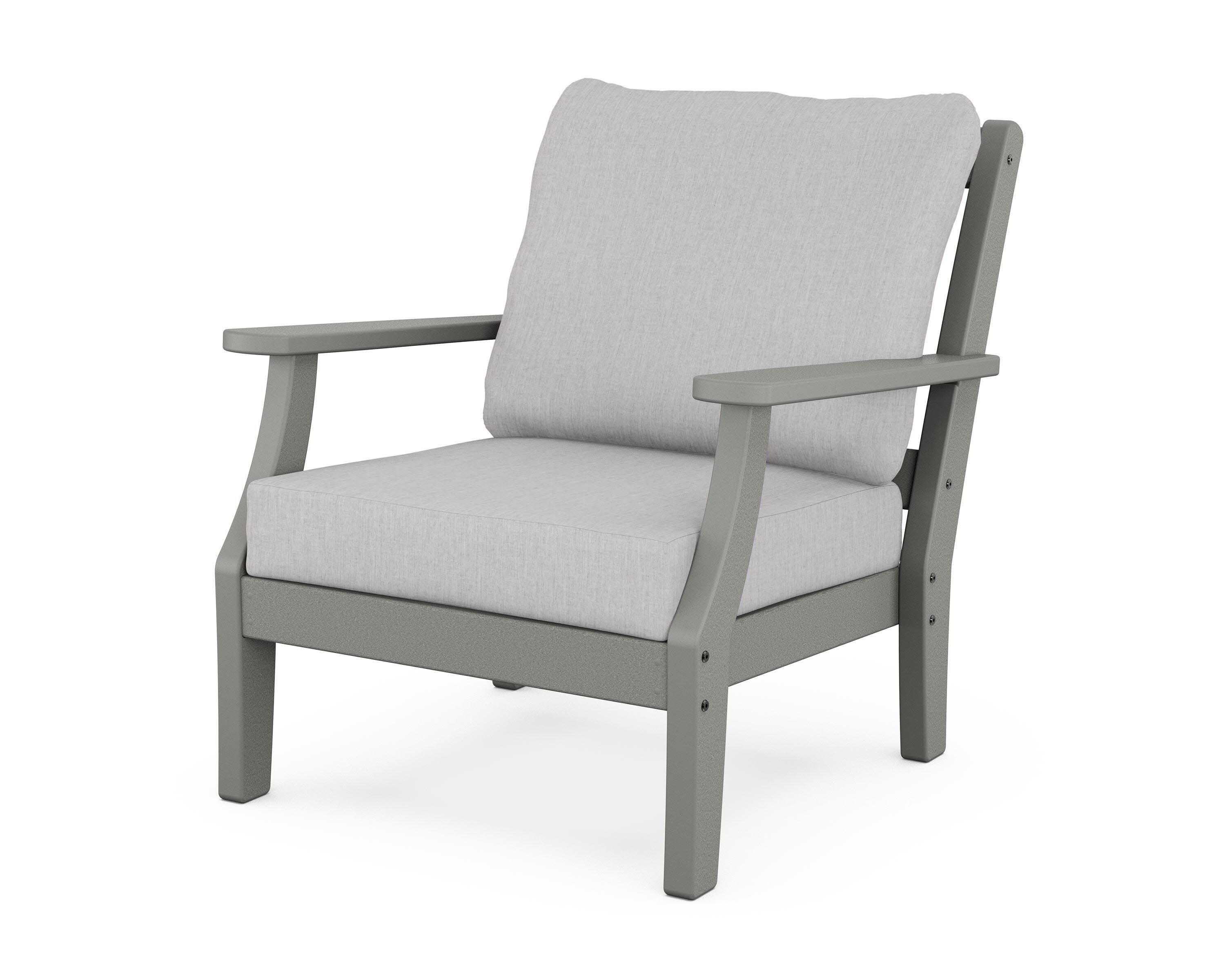 Chinoiserie Deep Seating Chair in Slate Grey / Granite