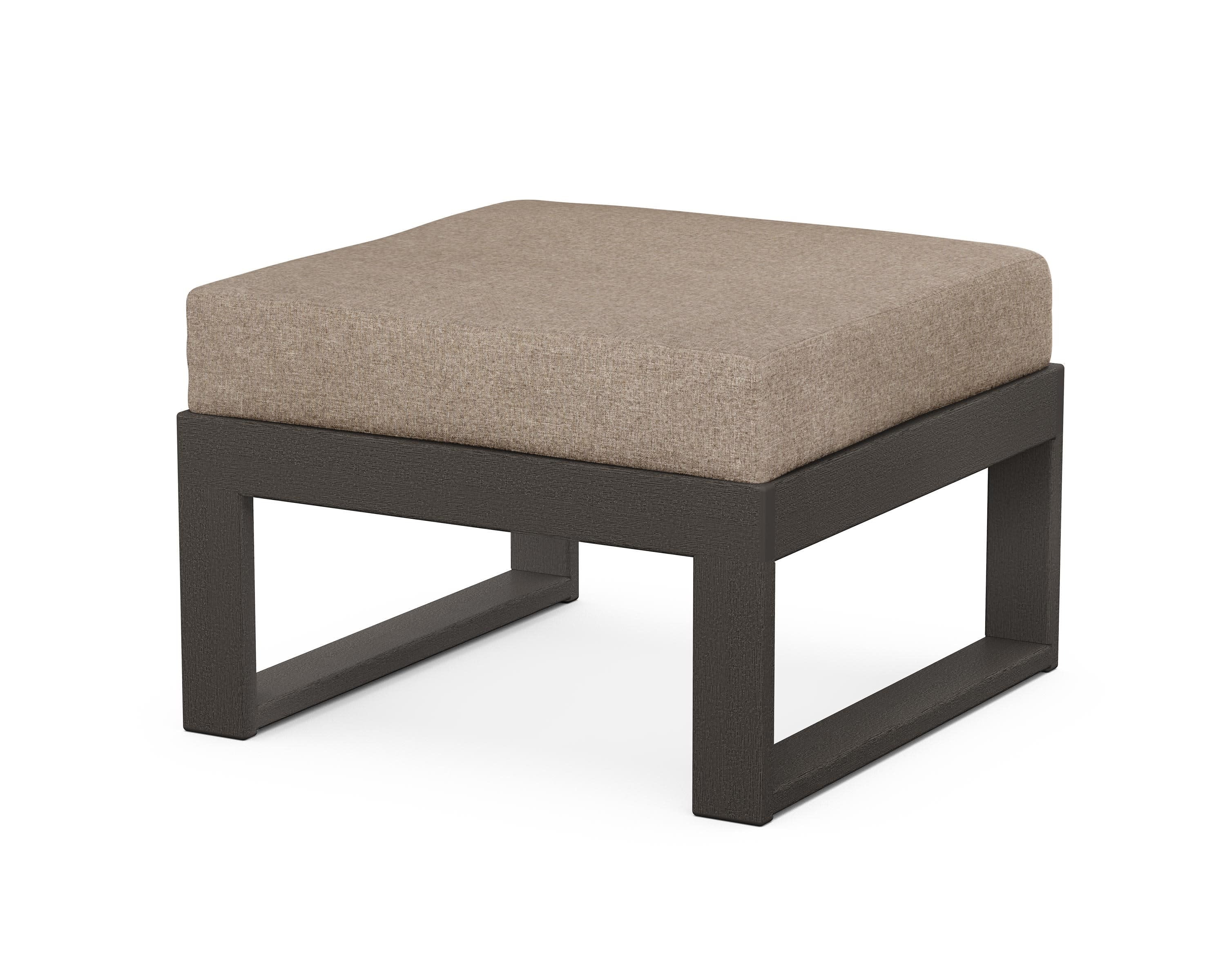 Modular Ottoman - Modern in Vintage Coffee / Spiced Burlap