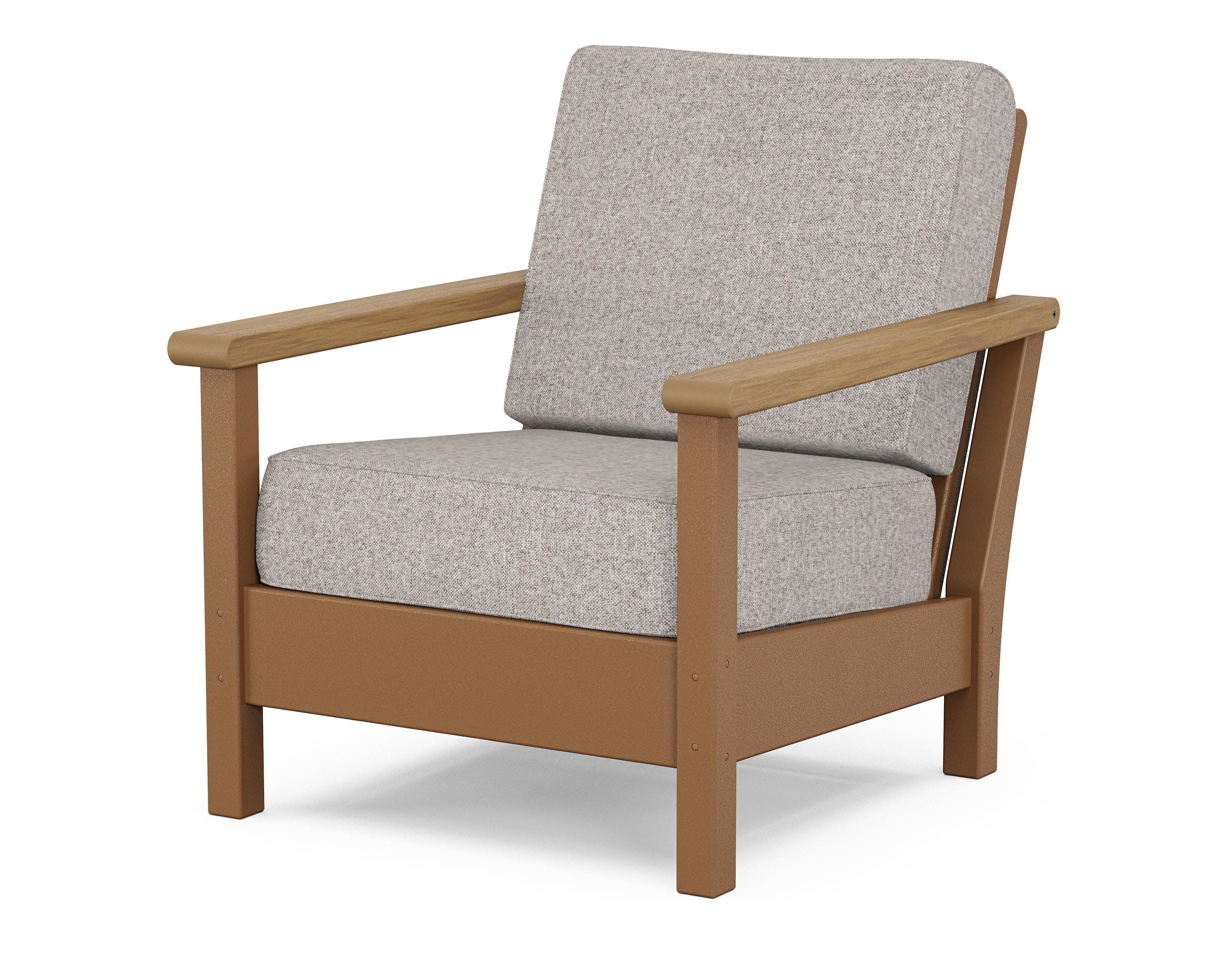 Harbour Deep Seating Chair in Teak / Natural / Weathered Tweed