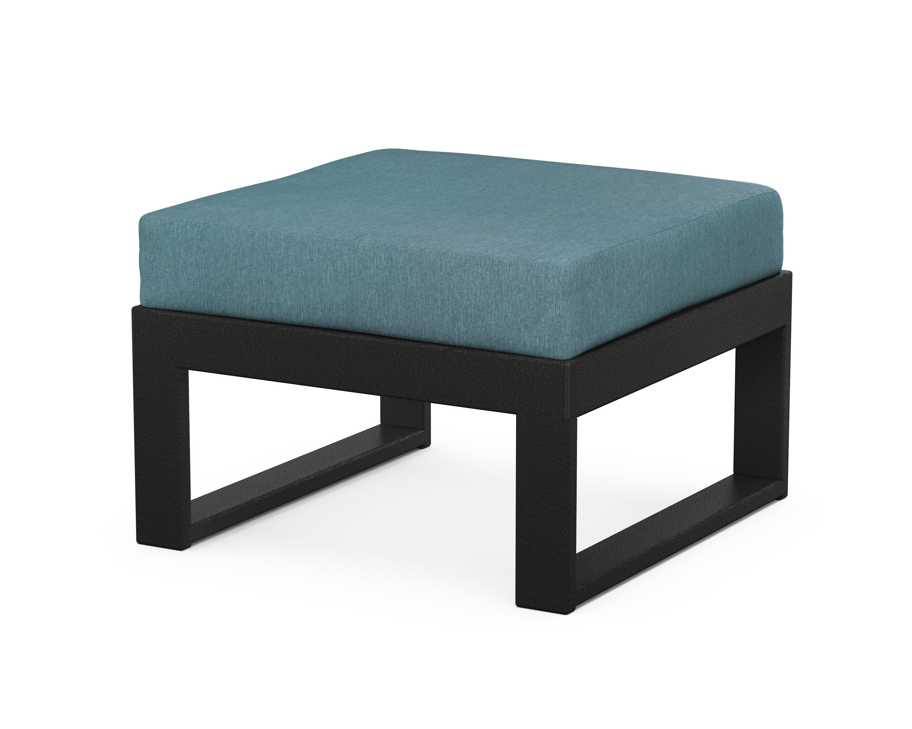 Modular Ottoman - Modern in Black / Ocean Teal