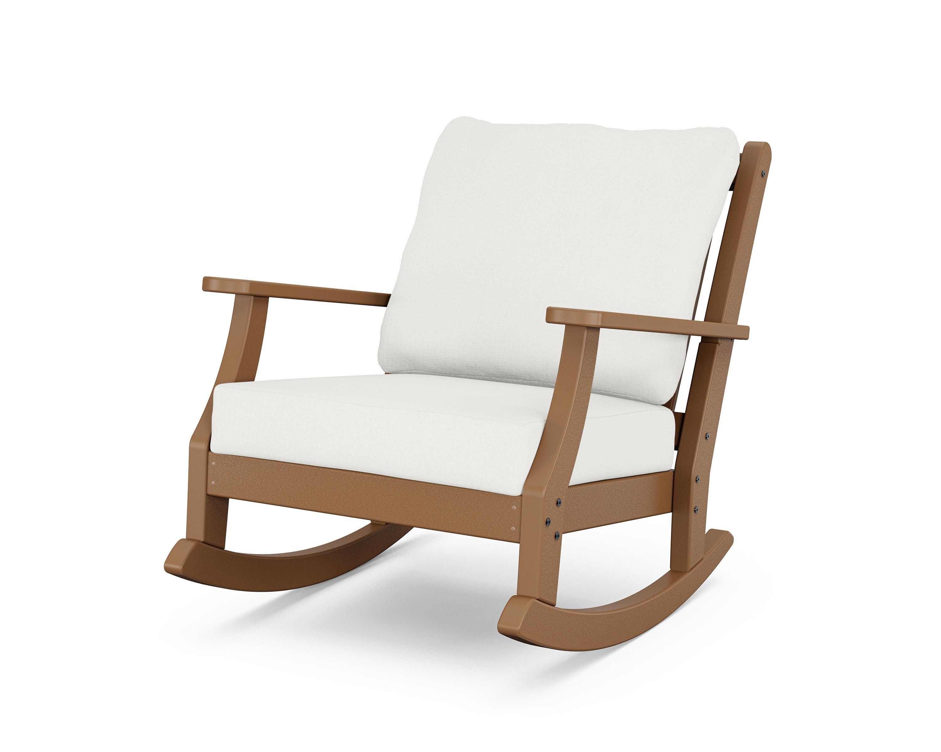 Wovendale Deep Seating Rocking Chair in Teak / Natural Linen
