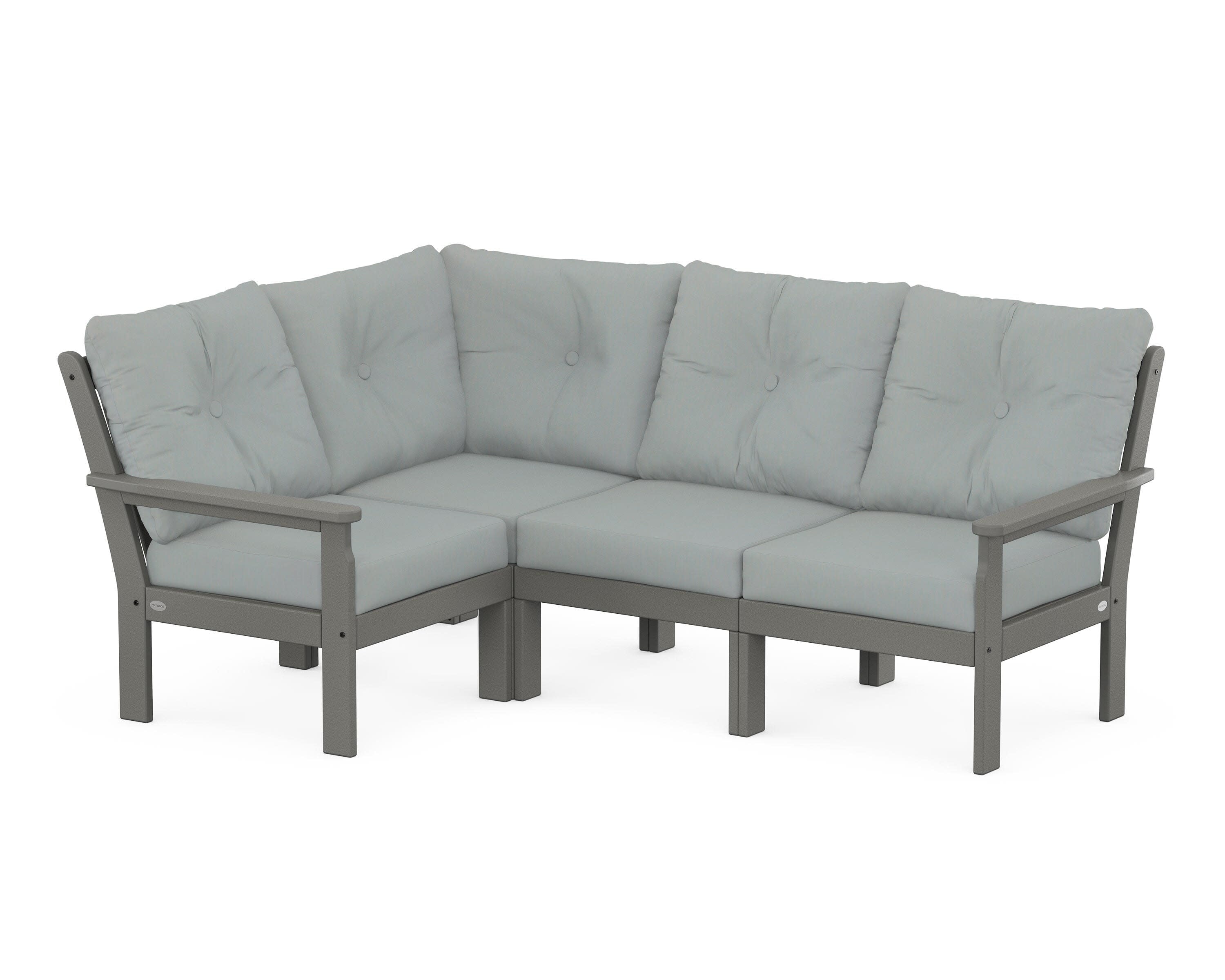 Vineyard 4-Piece Sectional in Slate Grey / Spa