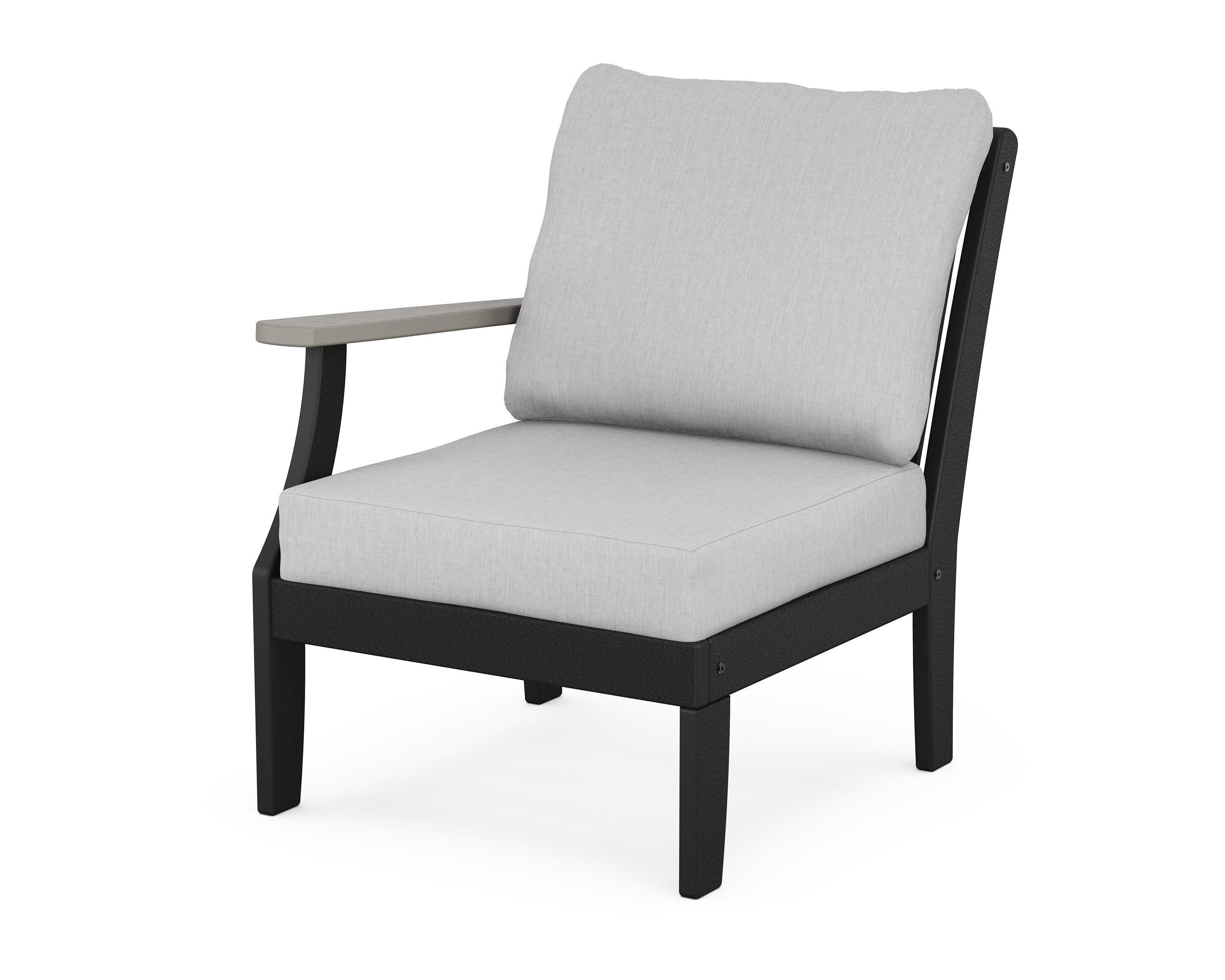 Braxton Modular Left Arm Chair in Black / Driftwood / Granite