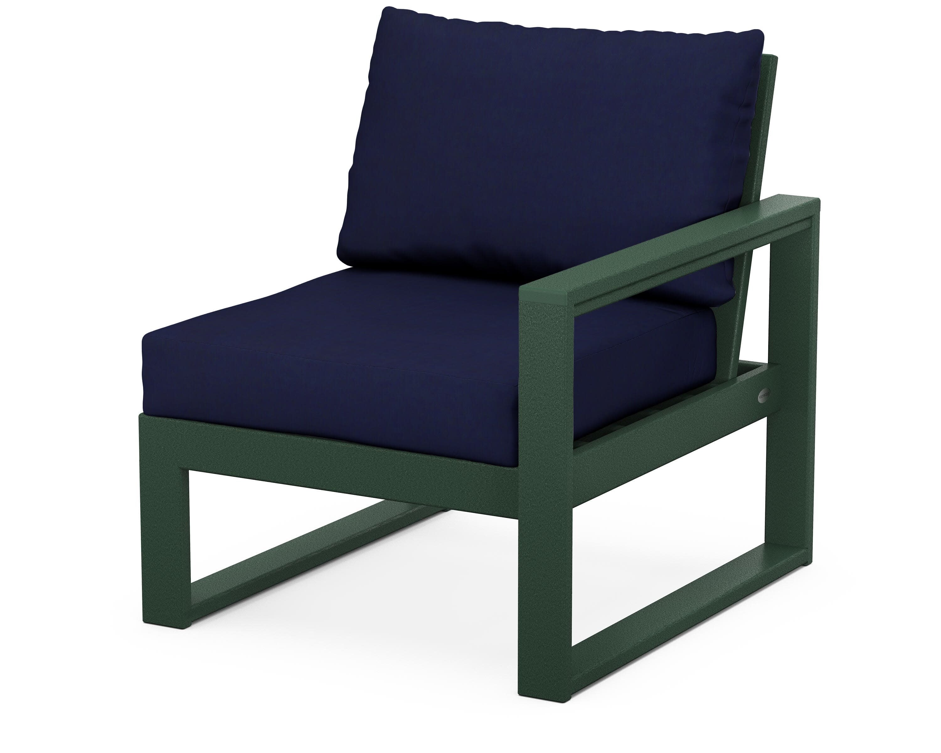 EDGE Modular Right Arm Chair in Green / Navy