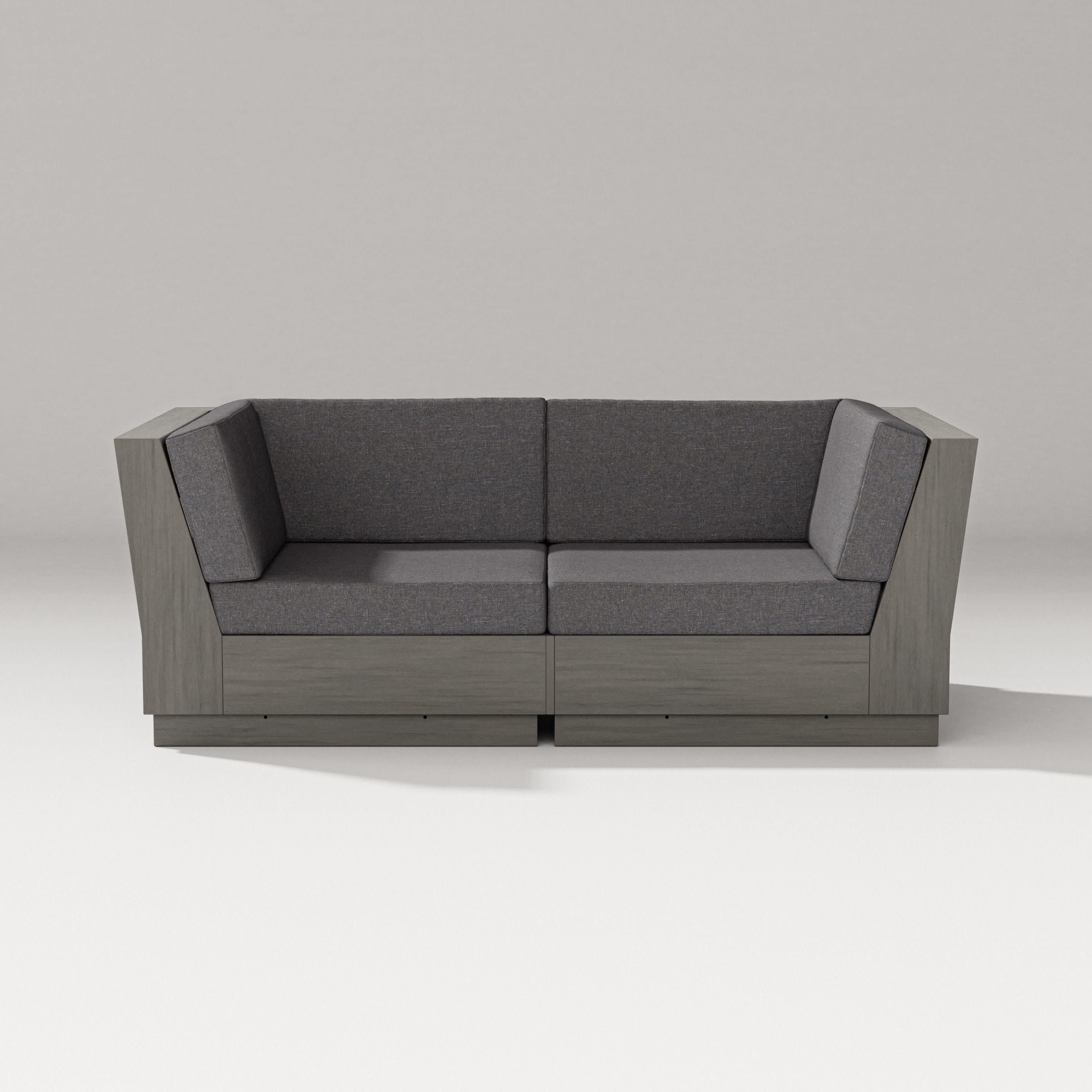 Elevate Loveseat Sectional in Driftwood / Ash Charcoal
