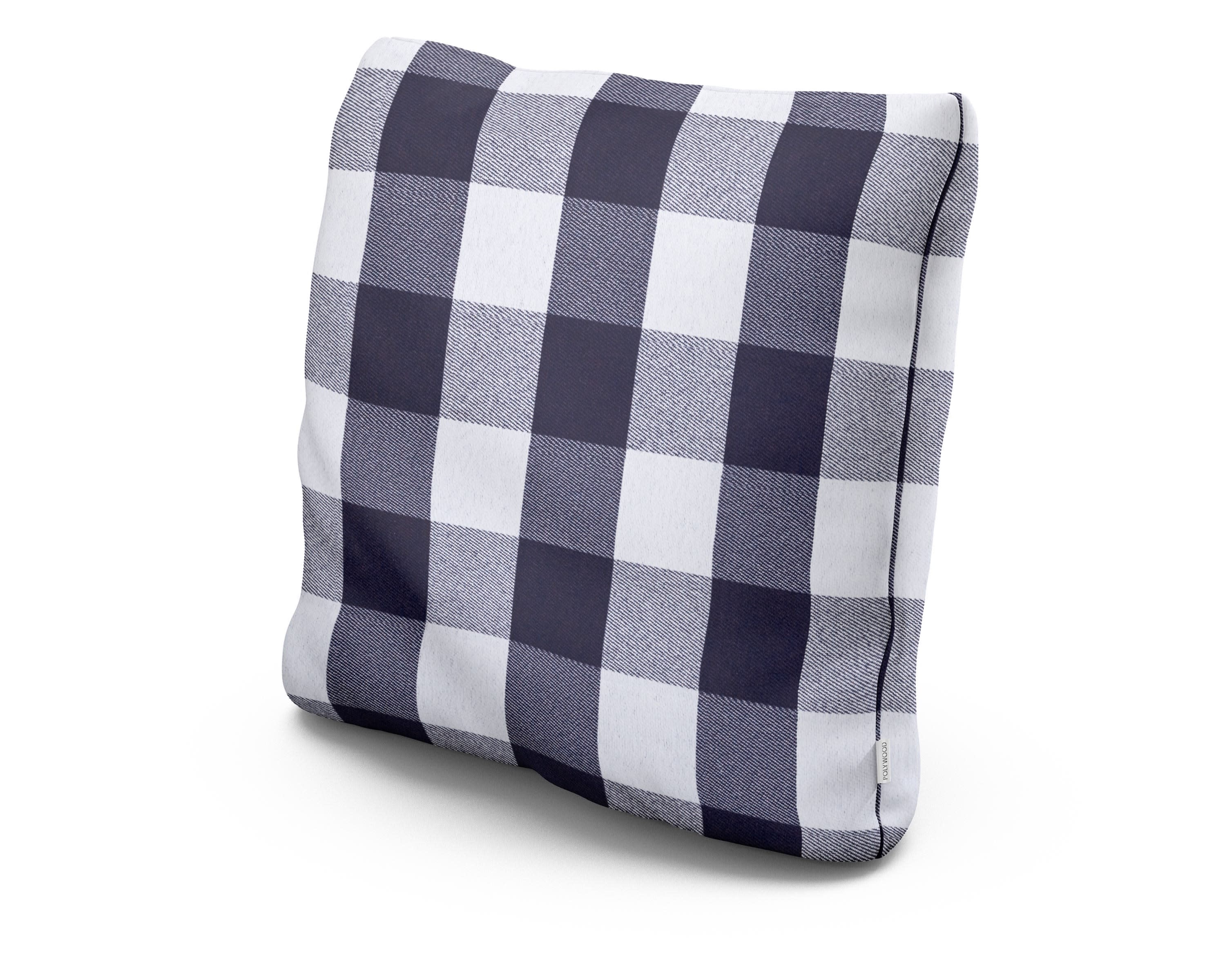 22" Outdoor Throw Pillow in Buffalo Plaid Navy