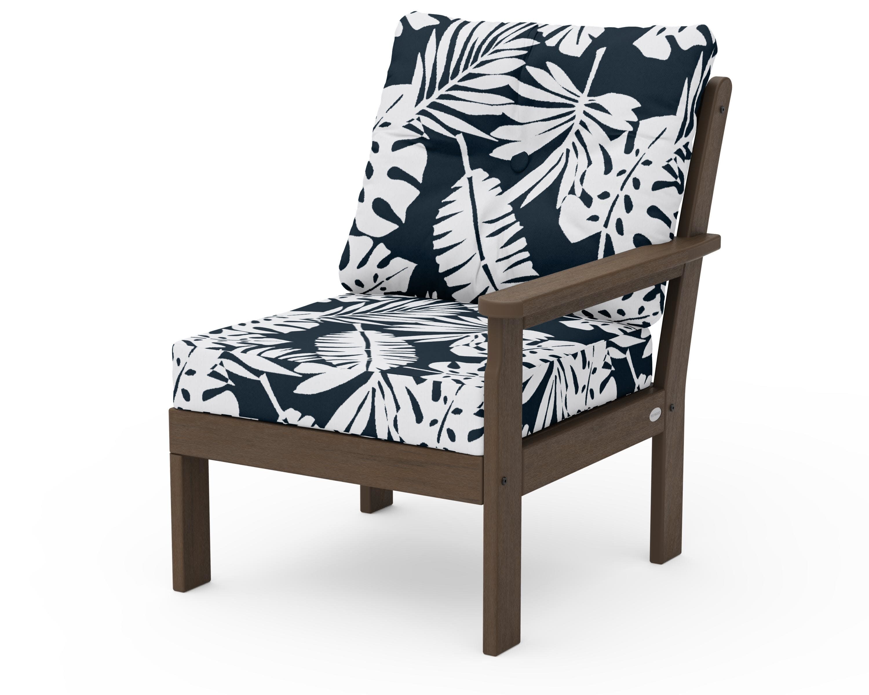 Vineyard Modular Right Arm Chair in Kona / Leaf Marine Indigo